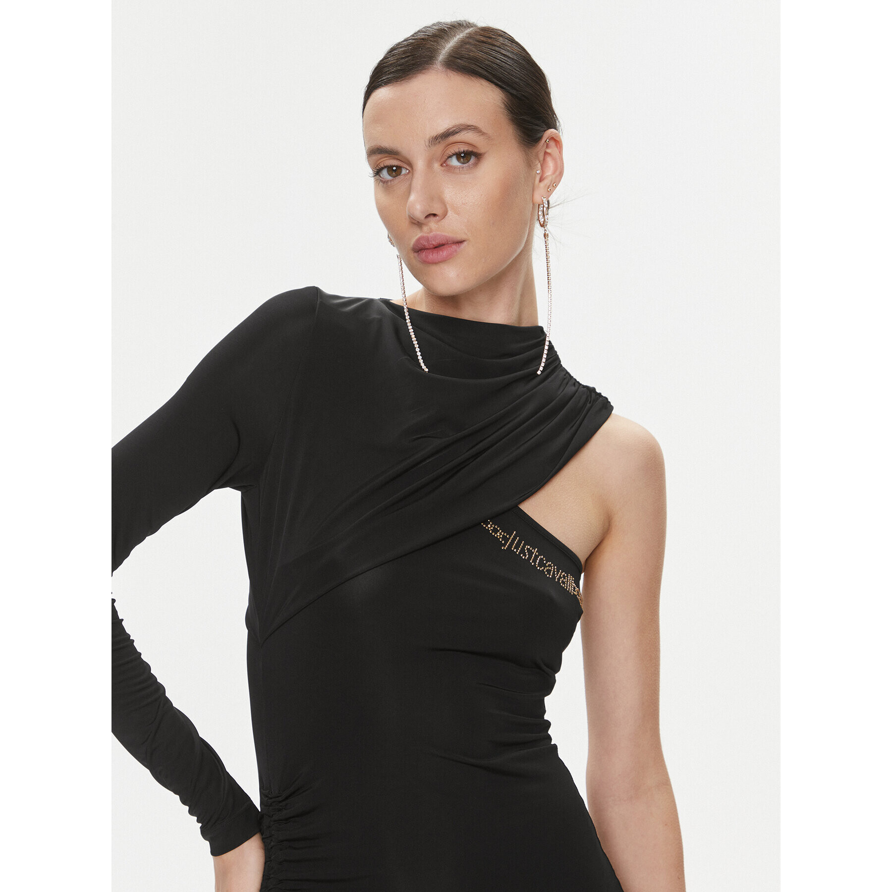 Just Cavalli Rochie cocktail 75PAO9A7 Negru Slim Fit - Pled.ro