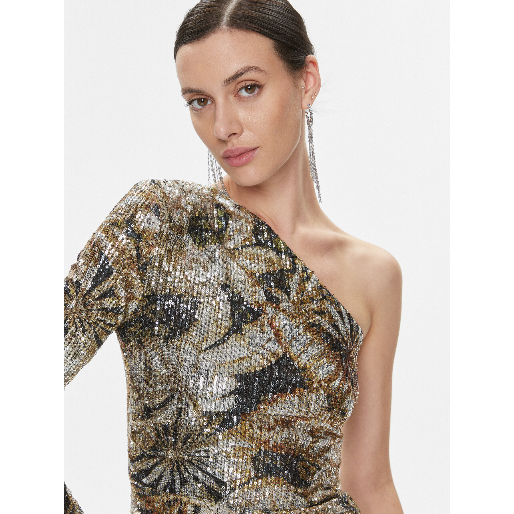 Just Cavalli Rochie de seară 75PAO946 Auriu Slim Fit - Pled.ro