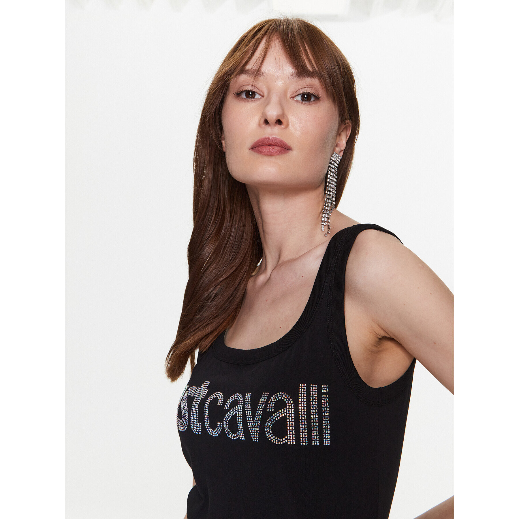 Just Cavalli Top 74PBME01 Negru Regular Fit - Pled.ro