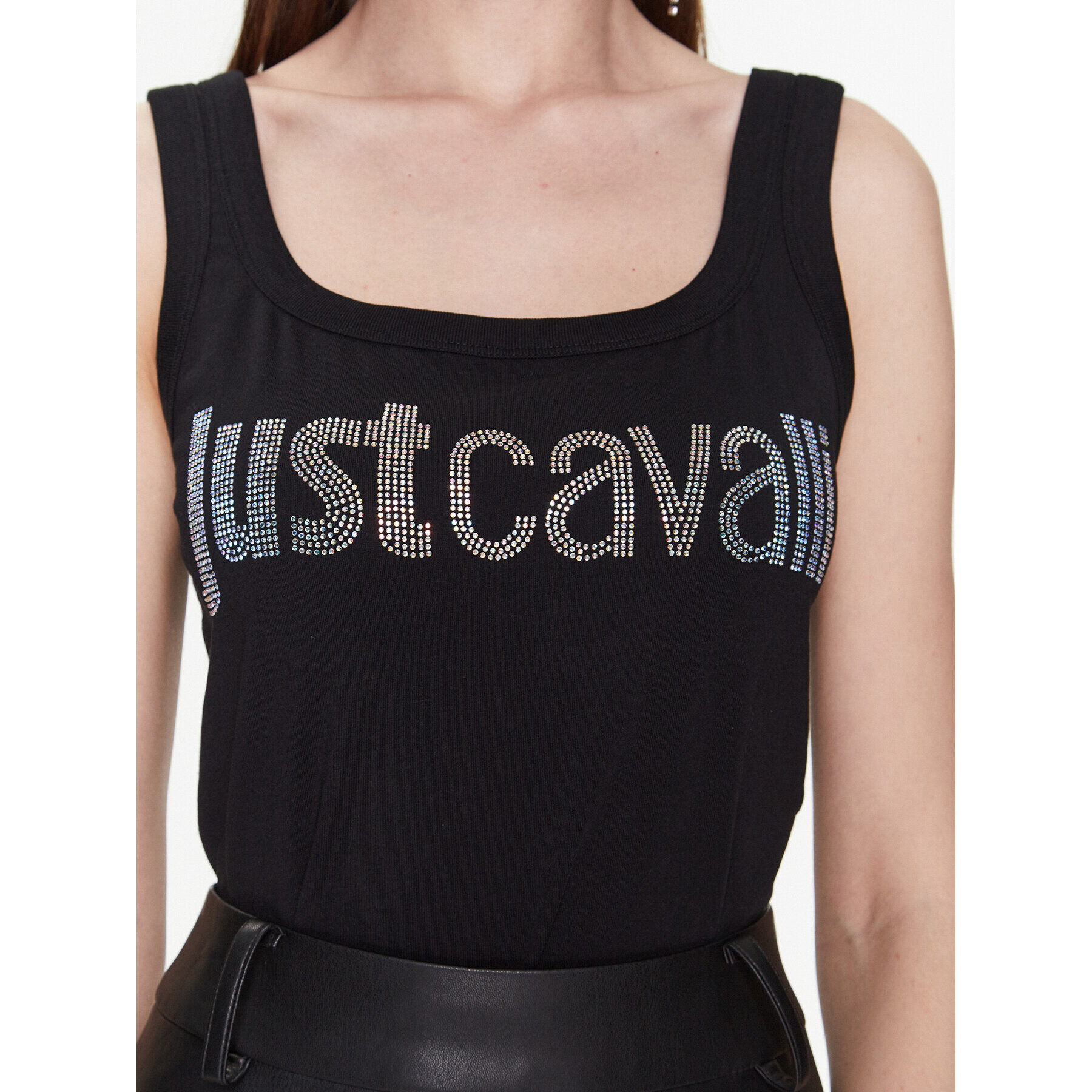 Just Cavalli Top 74PBME01 Negru Regular Fit - Pled.ro