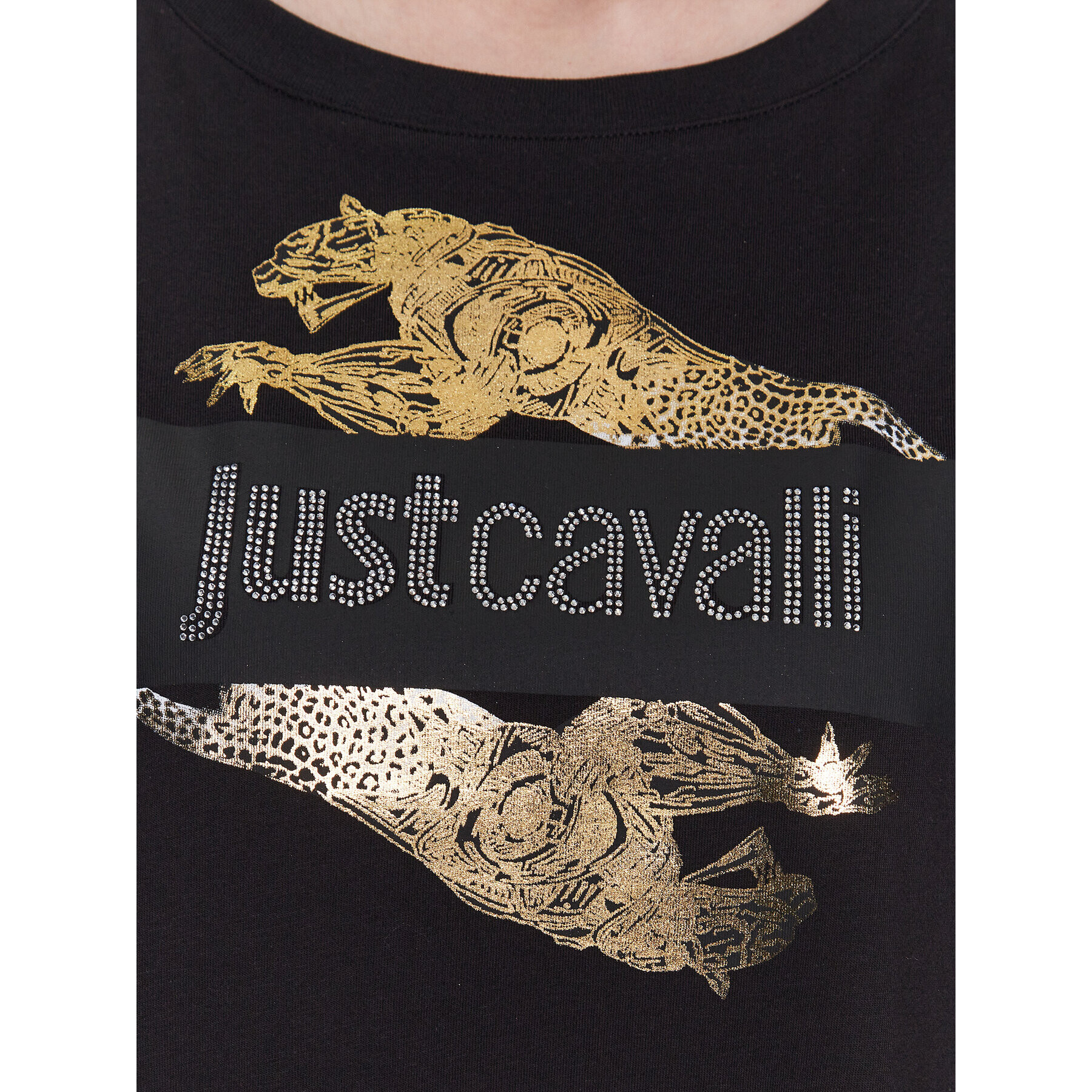 Just Cavalli Tricou 74PBHF07 Negru Regular Fit - Pled.ro