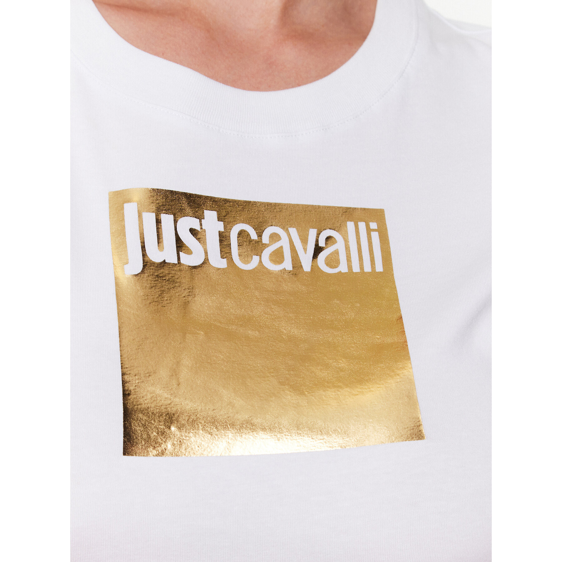 Just Cavalli Tricou 74PBHG06 Alb Regular Fit - Pled.ro