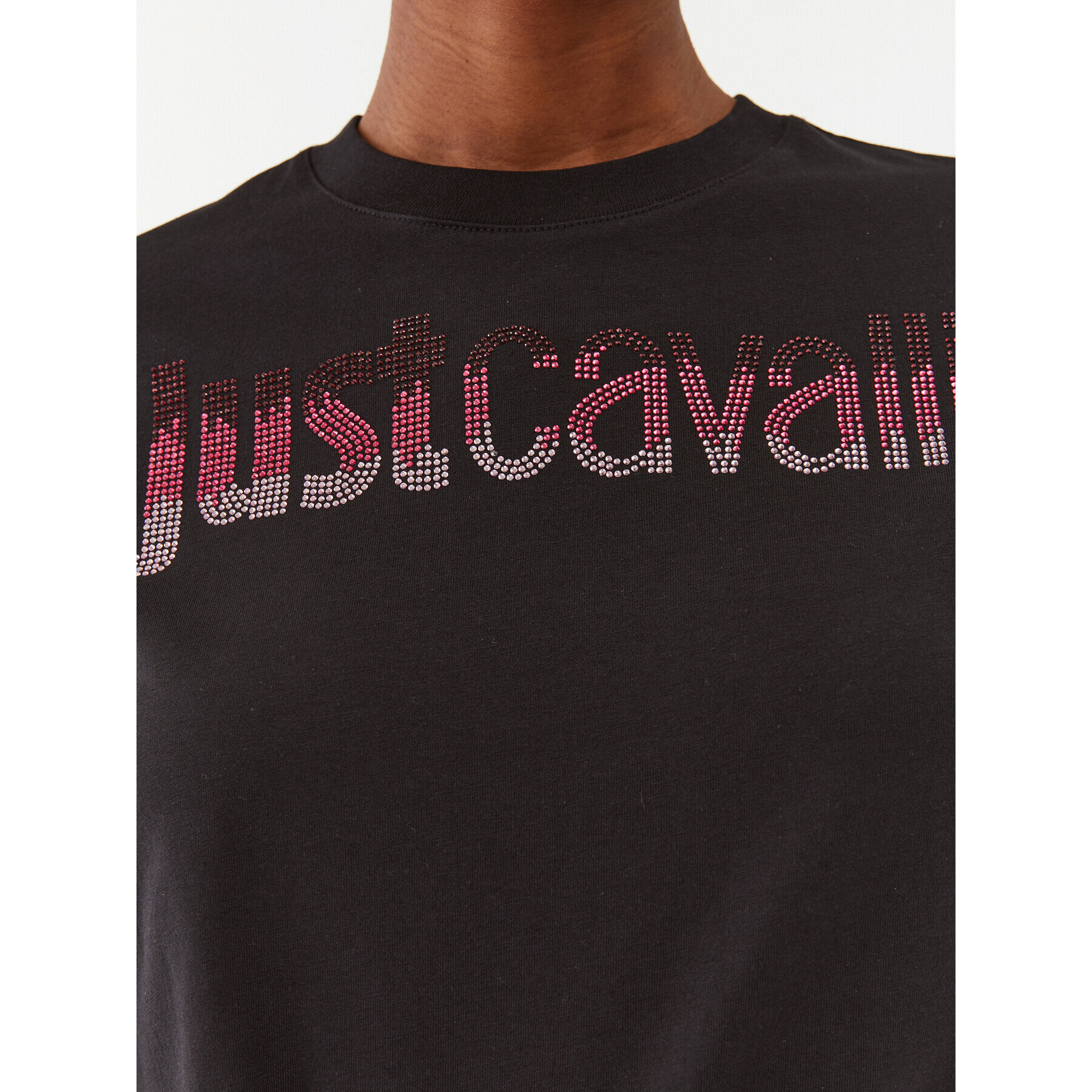 Just Cavalli Tricou 75PAHE00 Negru Regular Fit - Pled.ro