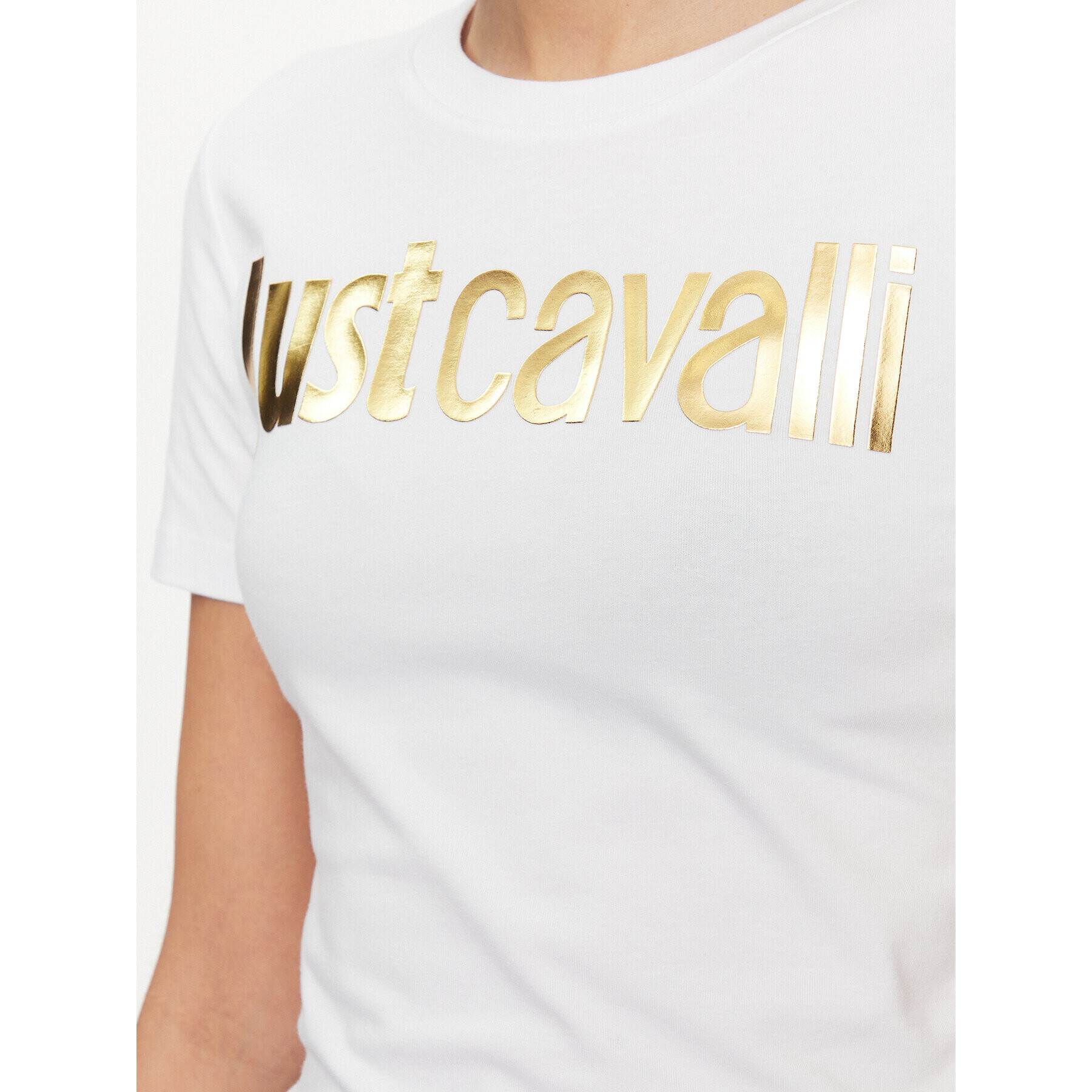 Just Cavalli Tricou 75PAHT00 Alb Regular Fit - Pled.ro