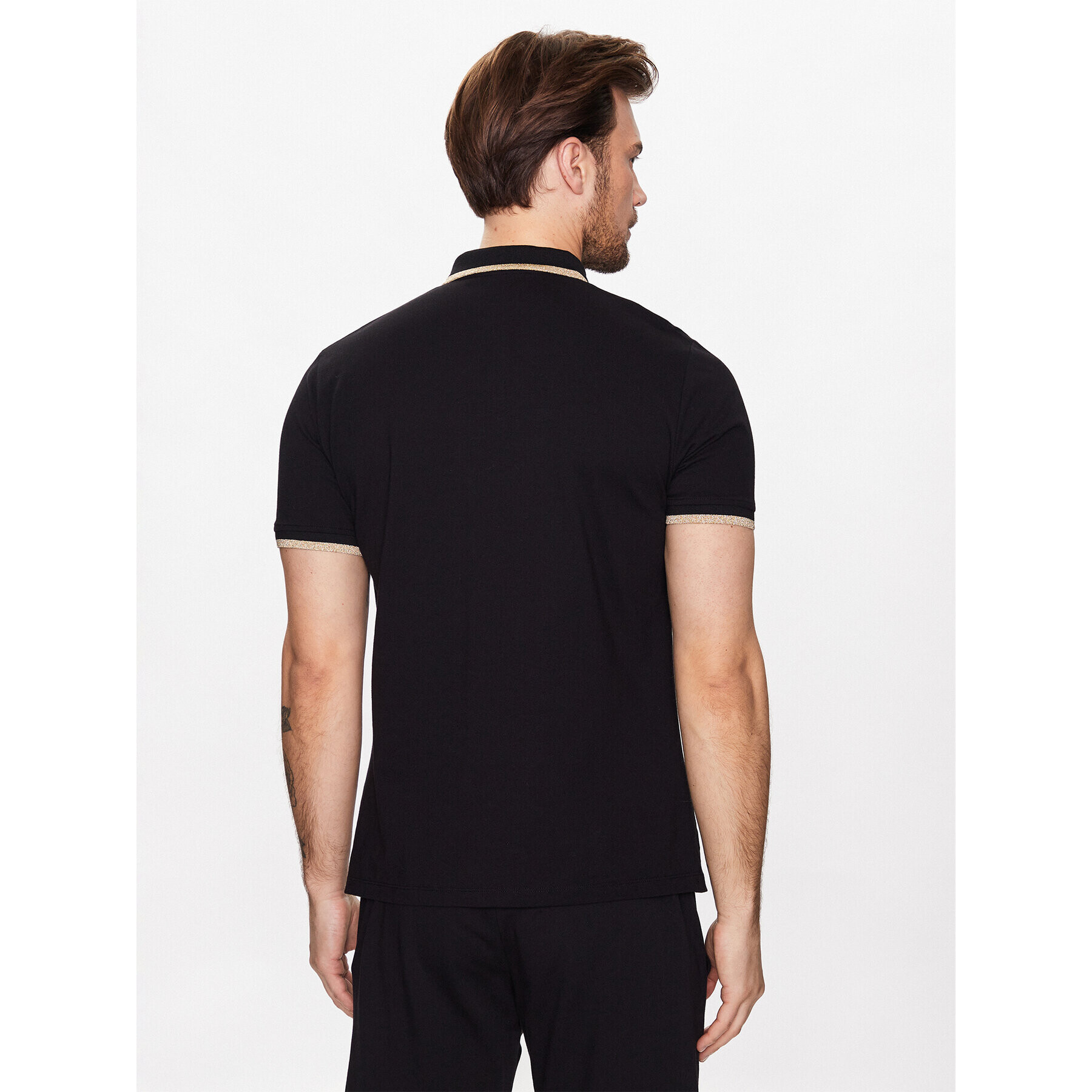 Just Cavalli Tricou polo 74OBGF03 Negru Regular Fit - Pled.ro