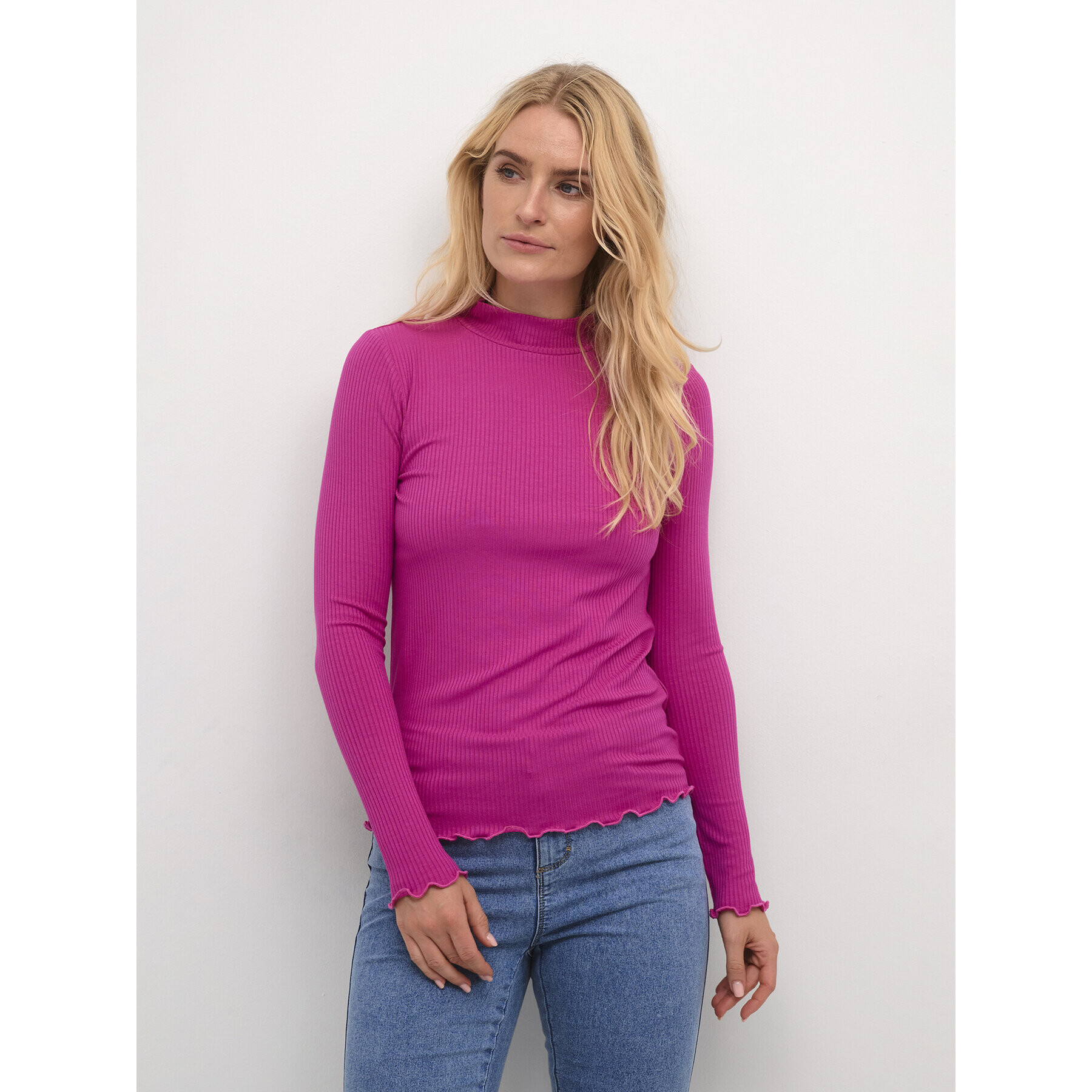 Kaffe Bluză Kadrew Turtleneck 10507922 Roz Shaped Fit - Pled.ro