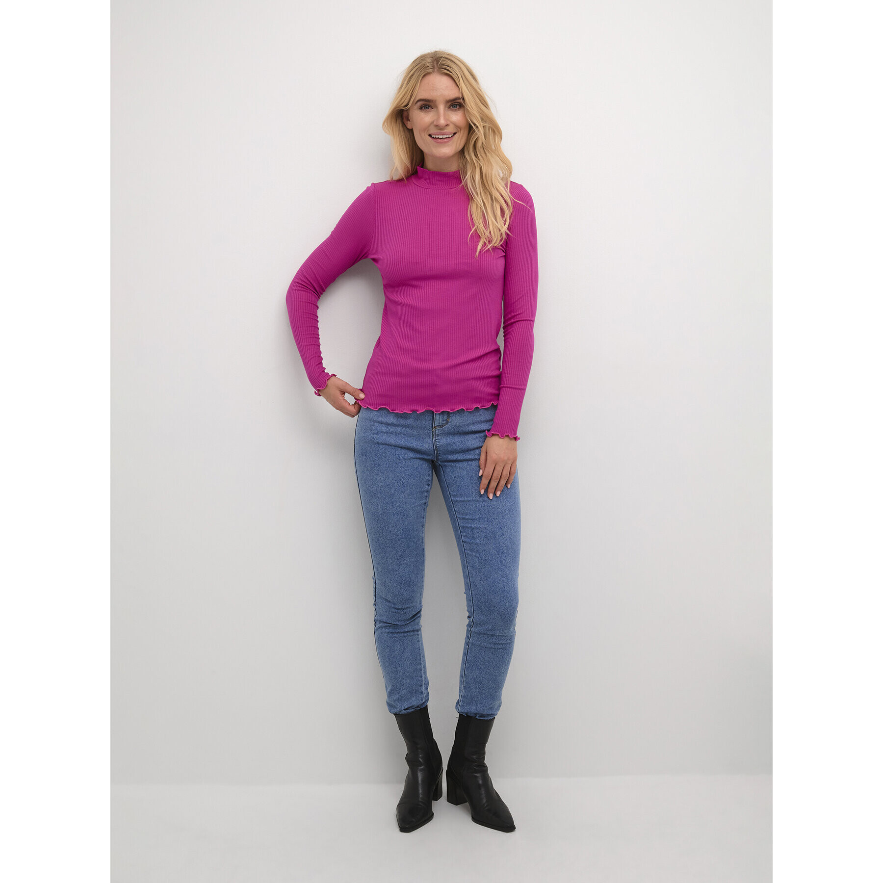 Kaffe Bluză Kadrew Turtleneck 10507922 Roz Shaped Fit - Pled.ro