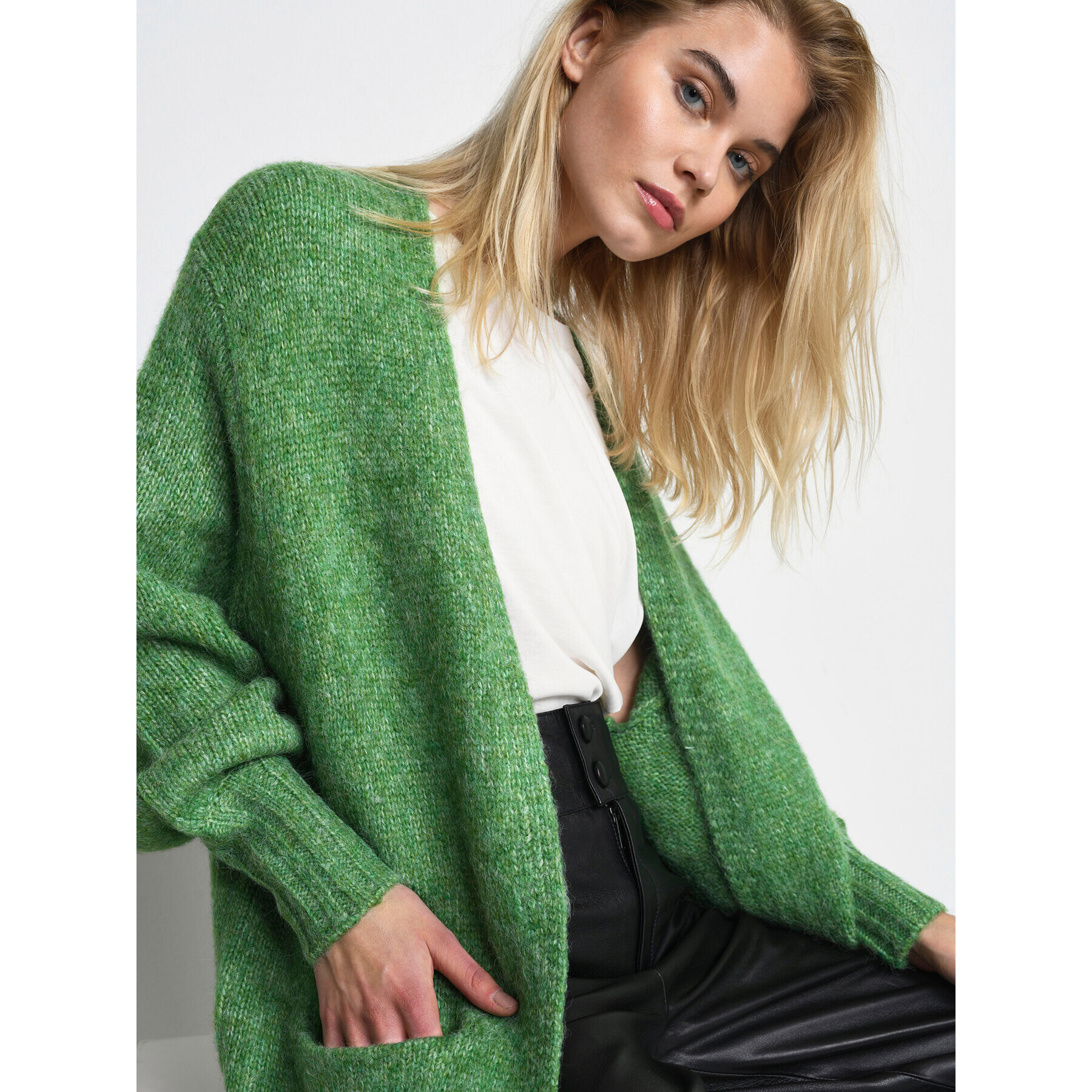 Kaffe Cardigan Alioma 10505567 Verde Regular Fit - Pled.ro