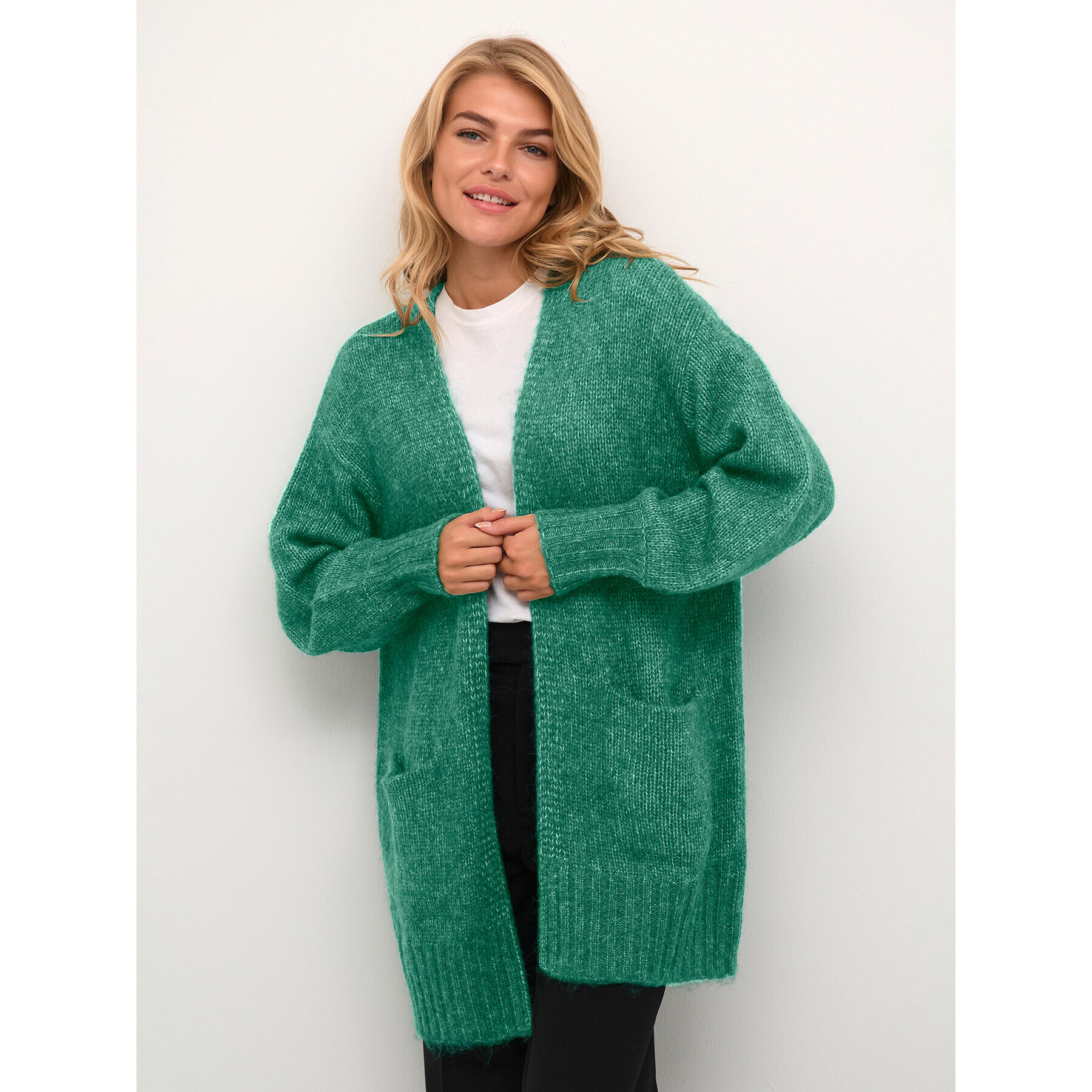 Kaffe Cardigan Kaalioma 10505567 Verde Loose Fit - Pled.ro