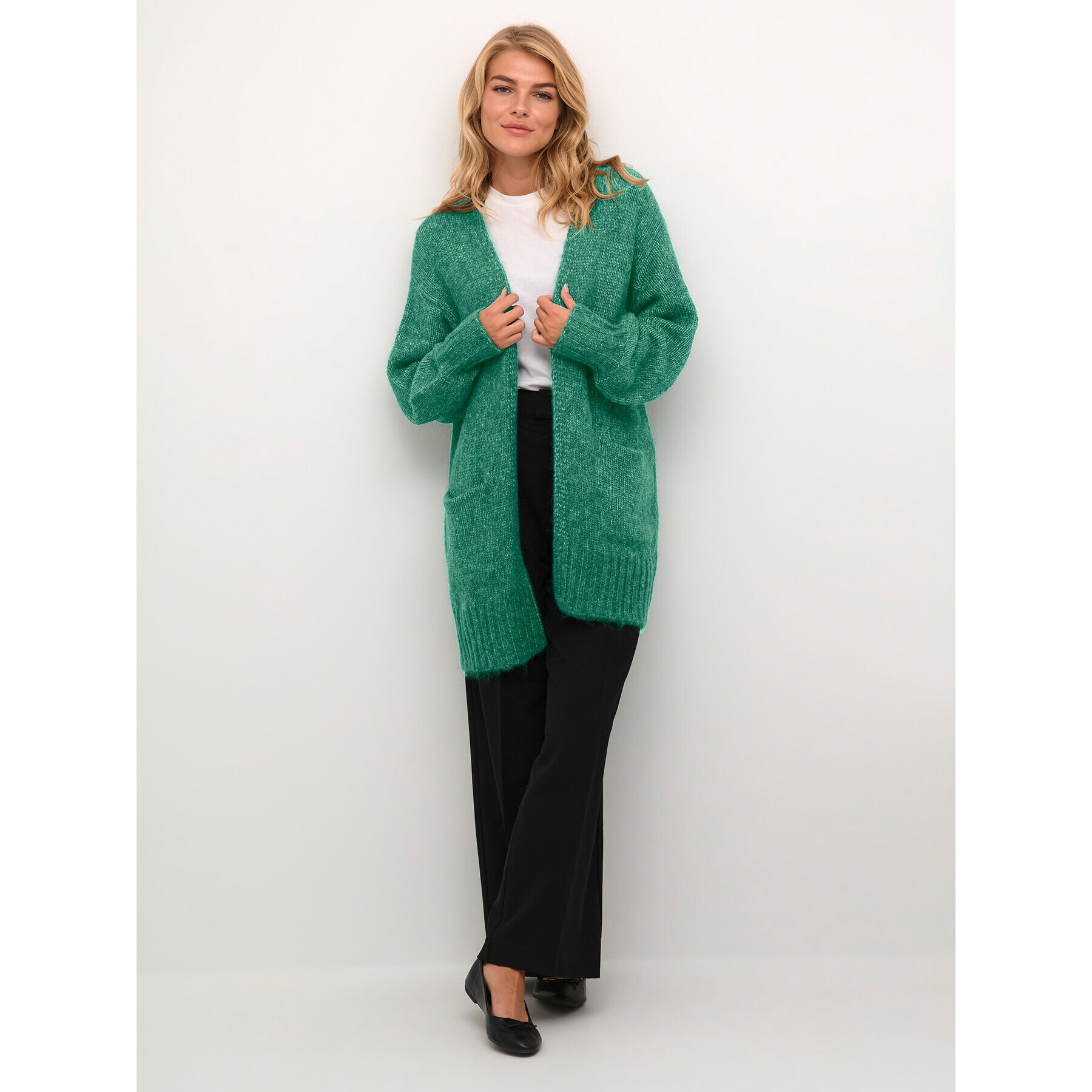 Kaffe Cardigan Kaalioma 10505567 Verde Loose Fit - Pled.ro