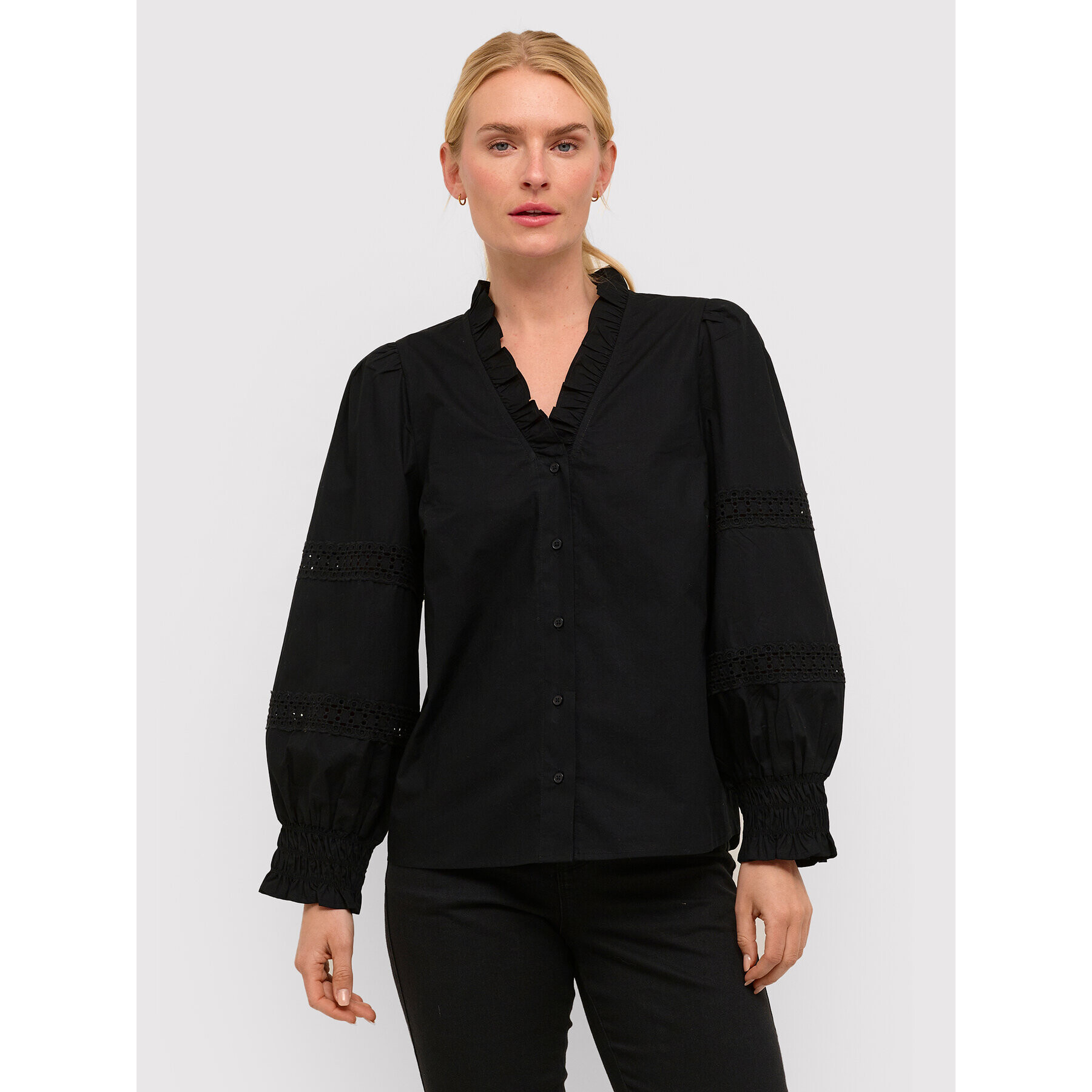 Kaffe Cămașă Liannah 10506673 Negru Regular Fit - Pled.ro