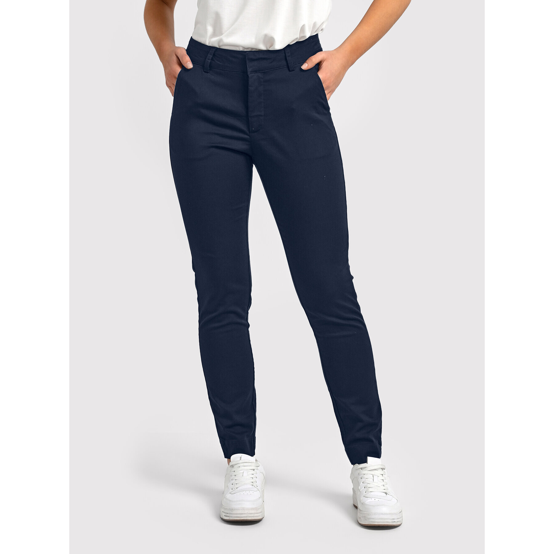 Kaffe Pantaloni din material Lea 10505191 Bleumarin Slim Fit - Pled.ro