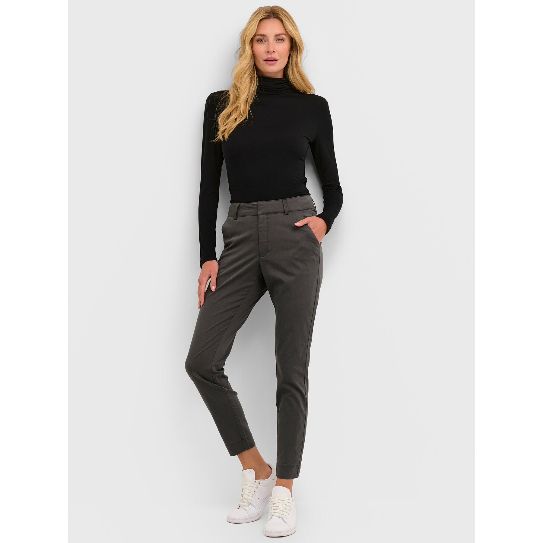 Kaffe Pantaloni din material Lea 10505191 Gri Slim Fit - Pled.ro