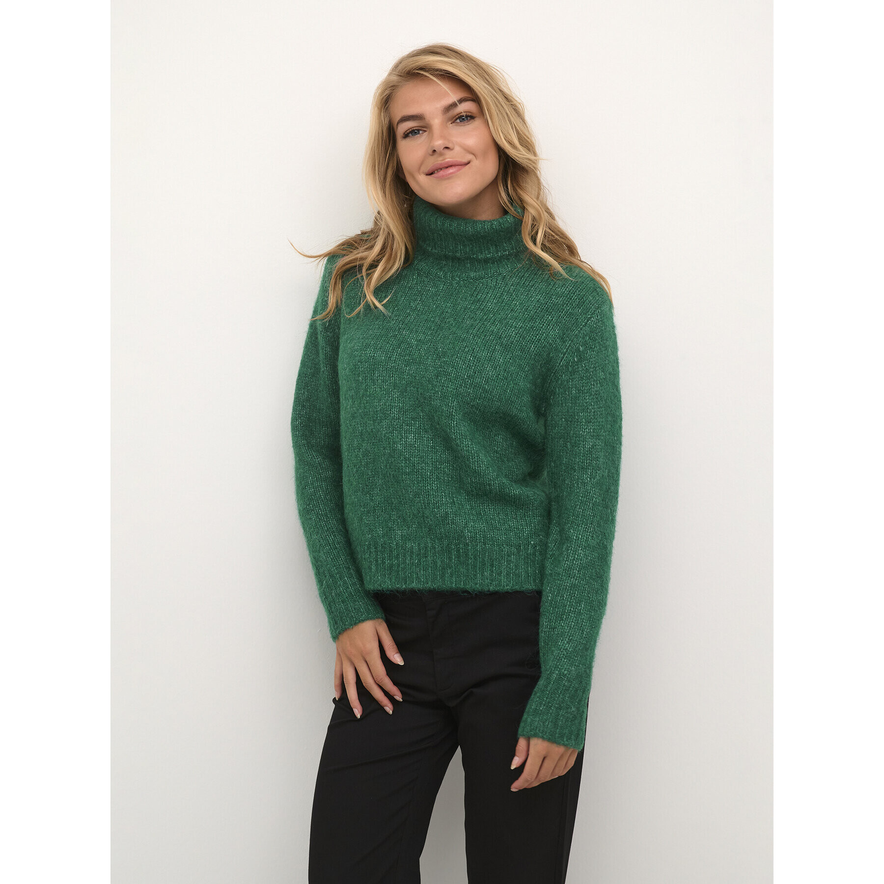 Kaffe Pulover Kaalioma Rollneck 10506946 Verde Loose Fit - Pled.ro