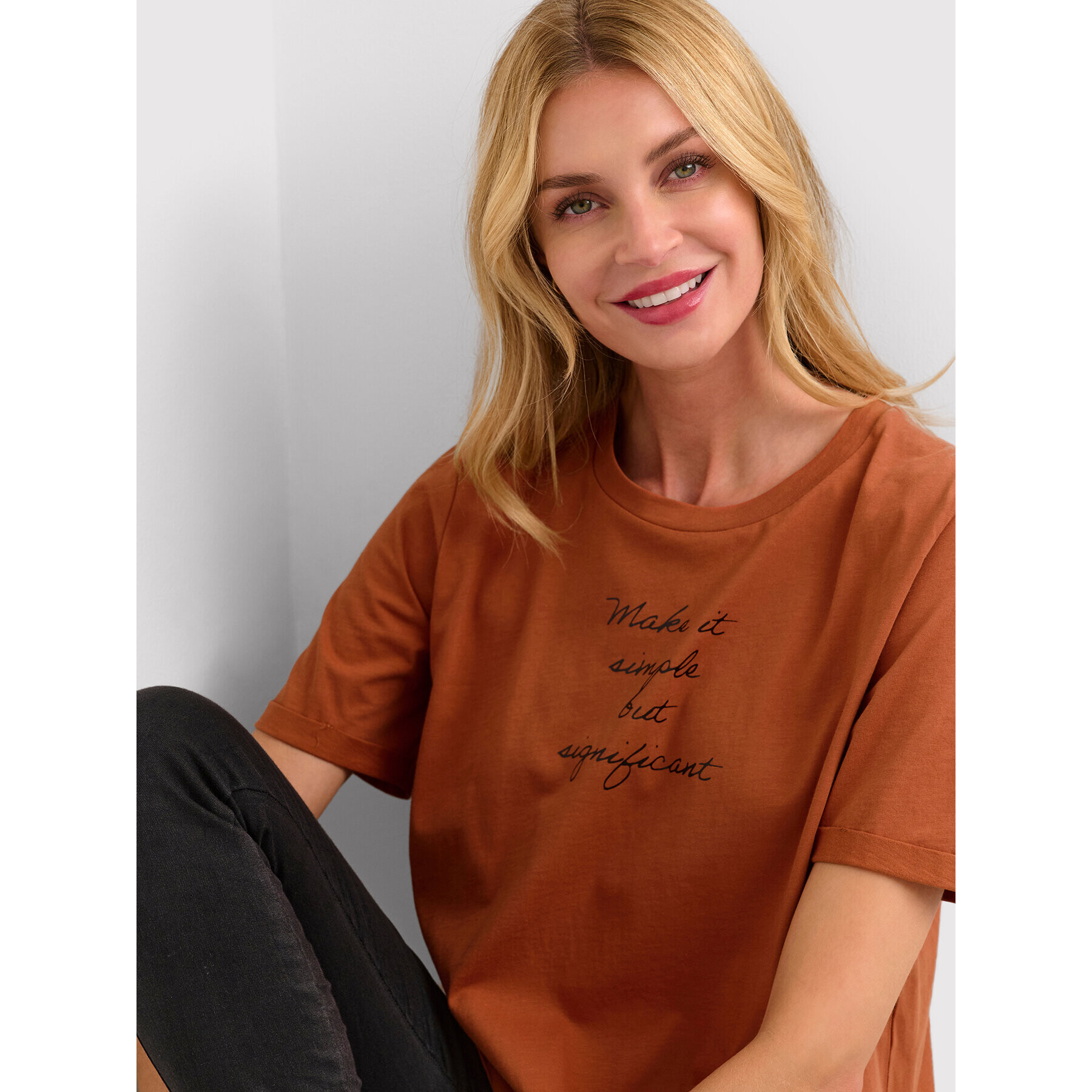 Kaffe Tricou Kajelena 10506645 Portocaliu Regular Fit - Pled.ro