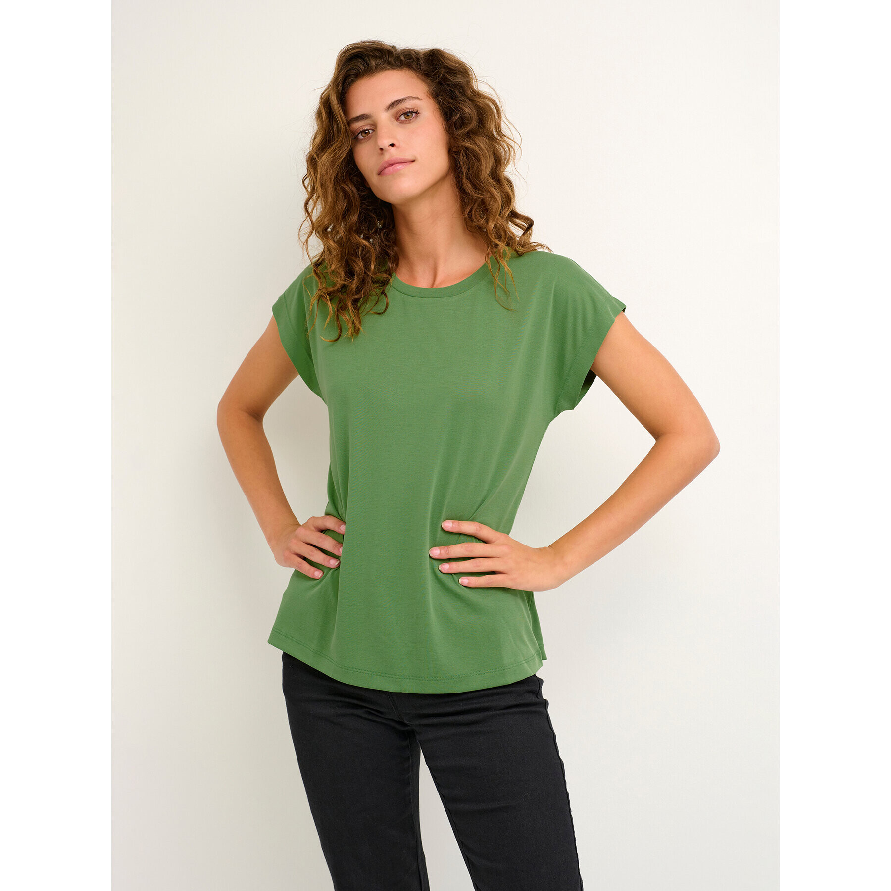 Kaffe Tricou Kalise Marie 10506680 Verde Regular Fit - Pled.ro