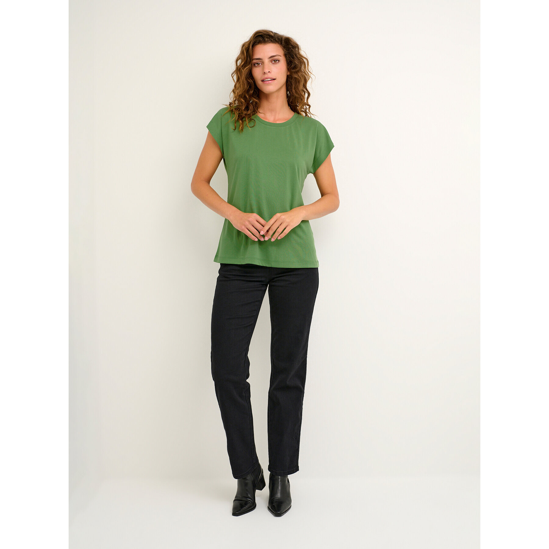 Kaffe Tricou Kalise Marie 10506680 Verde Regular Fit - Pled.ro