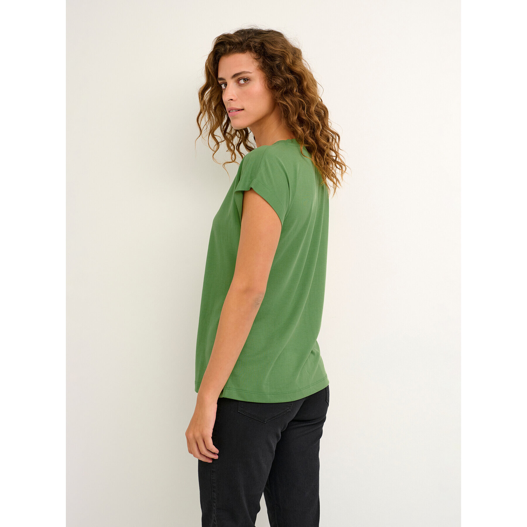 Kaffe Tricou Kalise Marie 10506680 Verde Regular Fit - Pled.ro