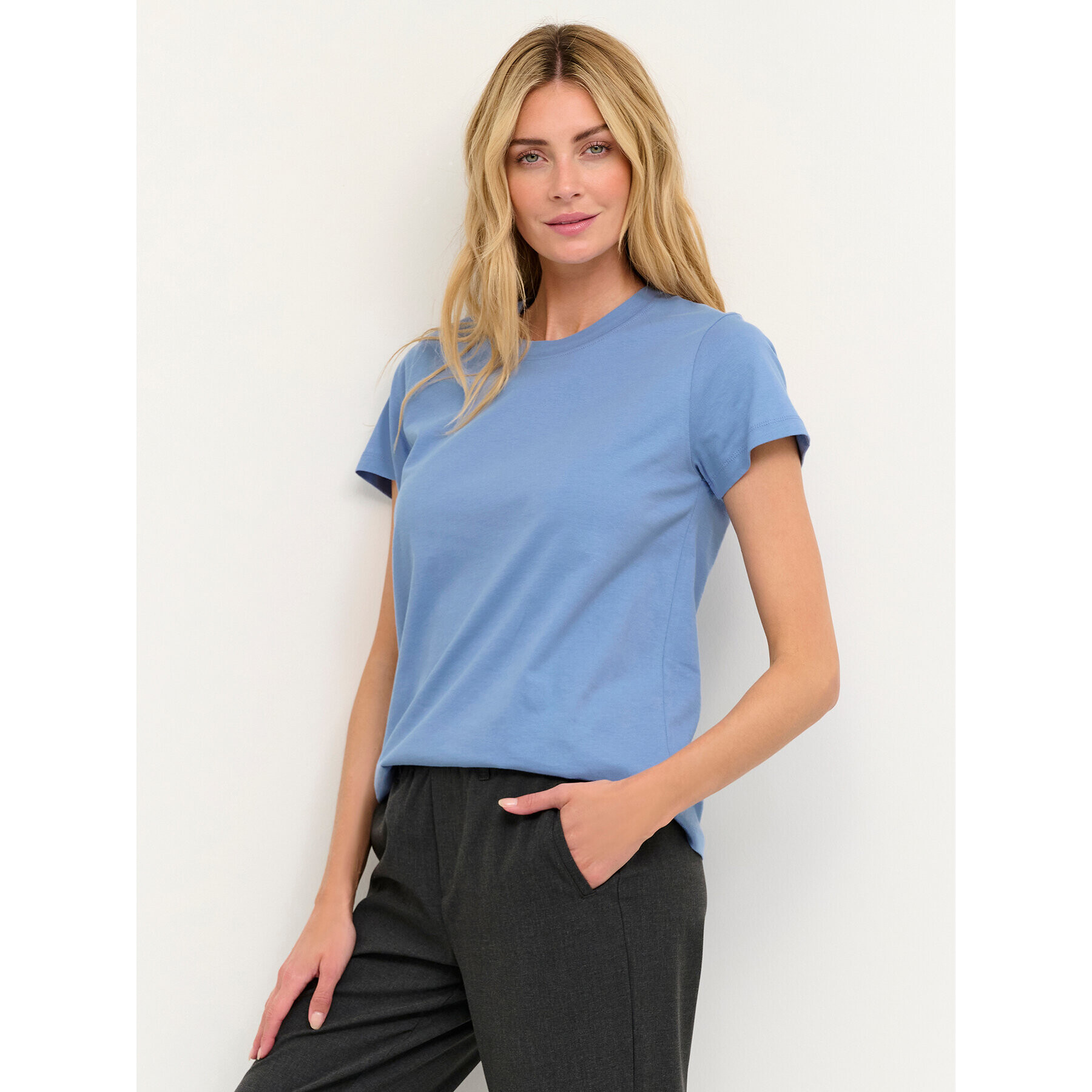 Kaffe Tricou Kamarin 10506137 Albastru Regular Fit - Pled.ro