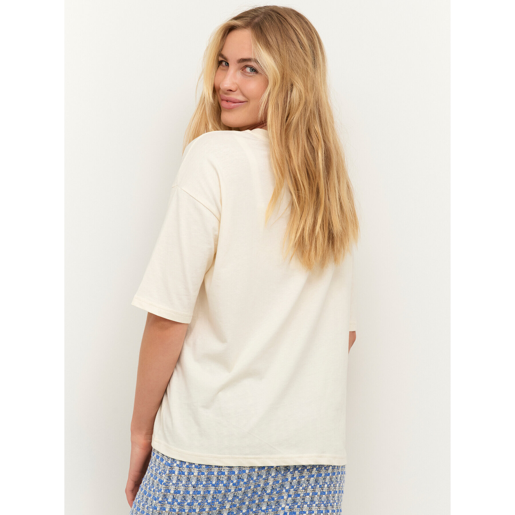 Kaffe Tricou Meridith 10507271 Alb Oversize - Pled.ro