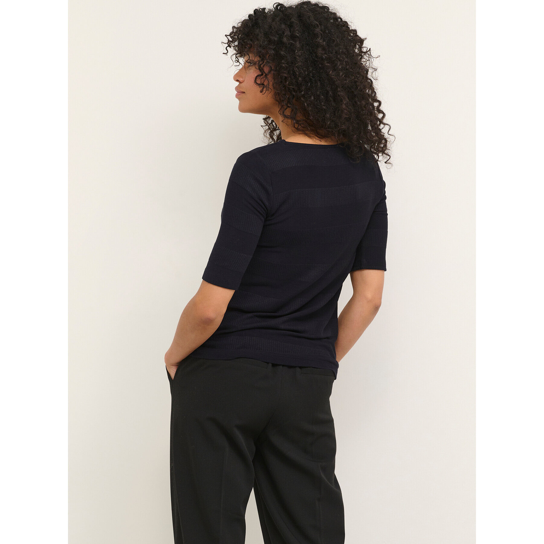 Kaffe Tricou Ria 10506944 Negru Slim Fit - Pled.ro