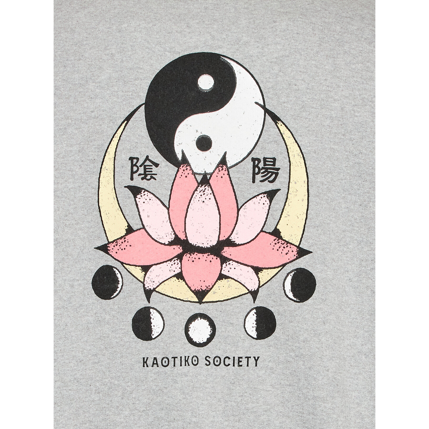 Kaotiko Bluză Lotus Ying Yang AL041-01-G002 Gri Relaxed Fit - Pled.ro