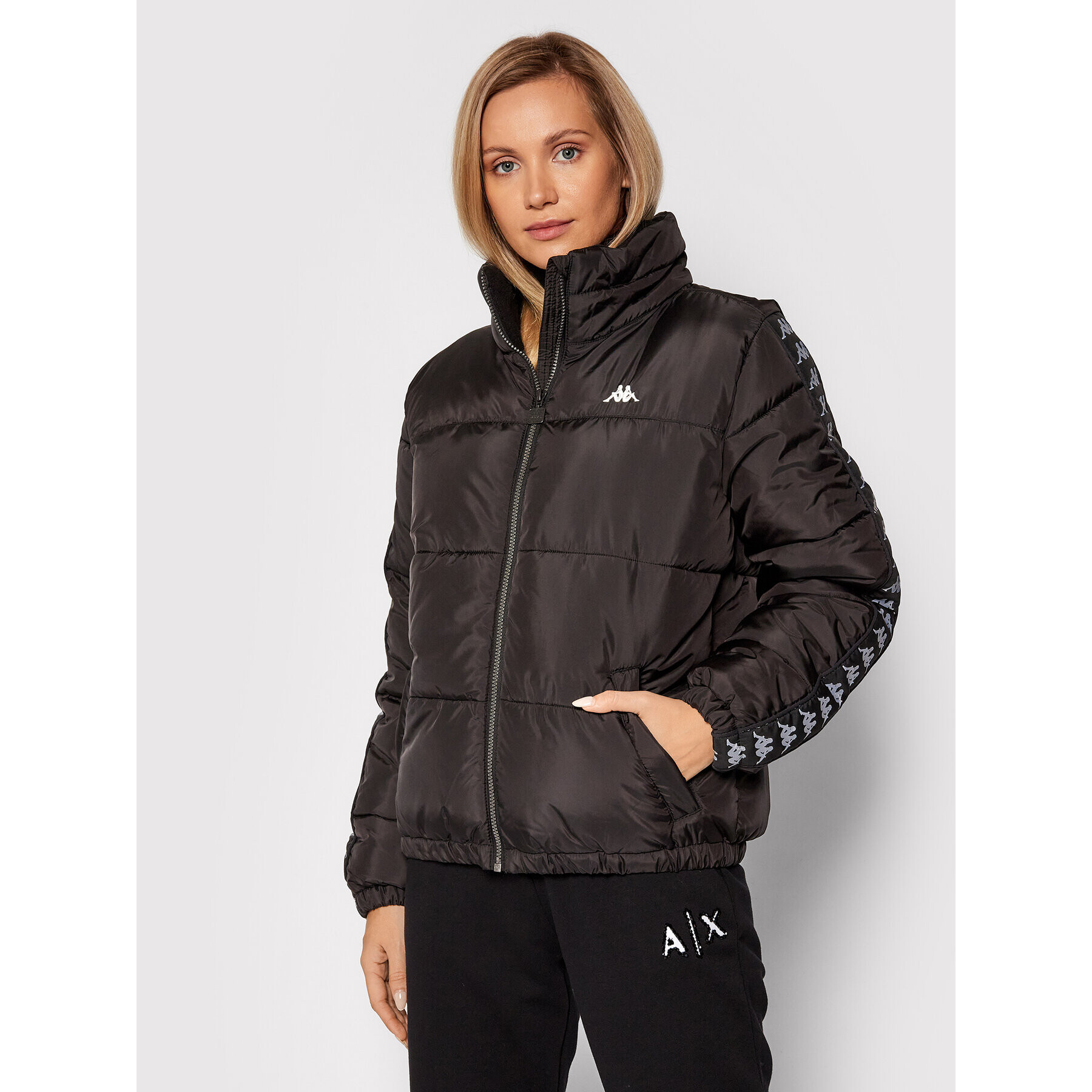 Kappa Geacă din puf 310028 Negru Regular Fit - Pled.ro