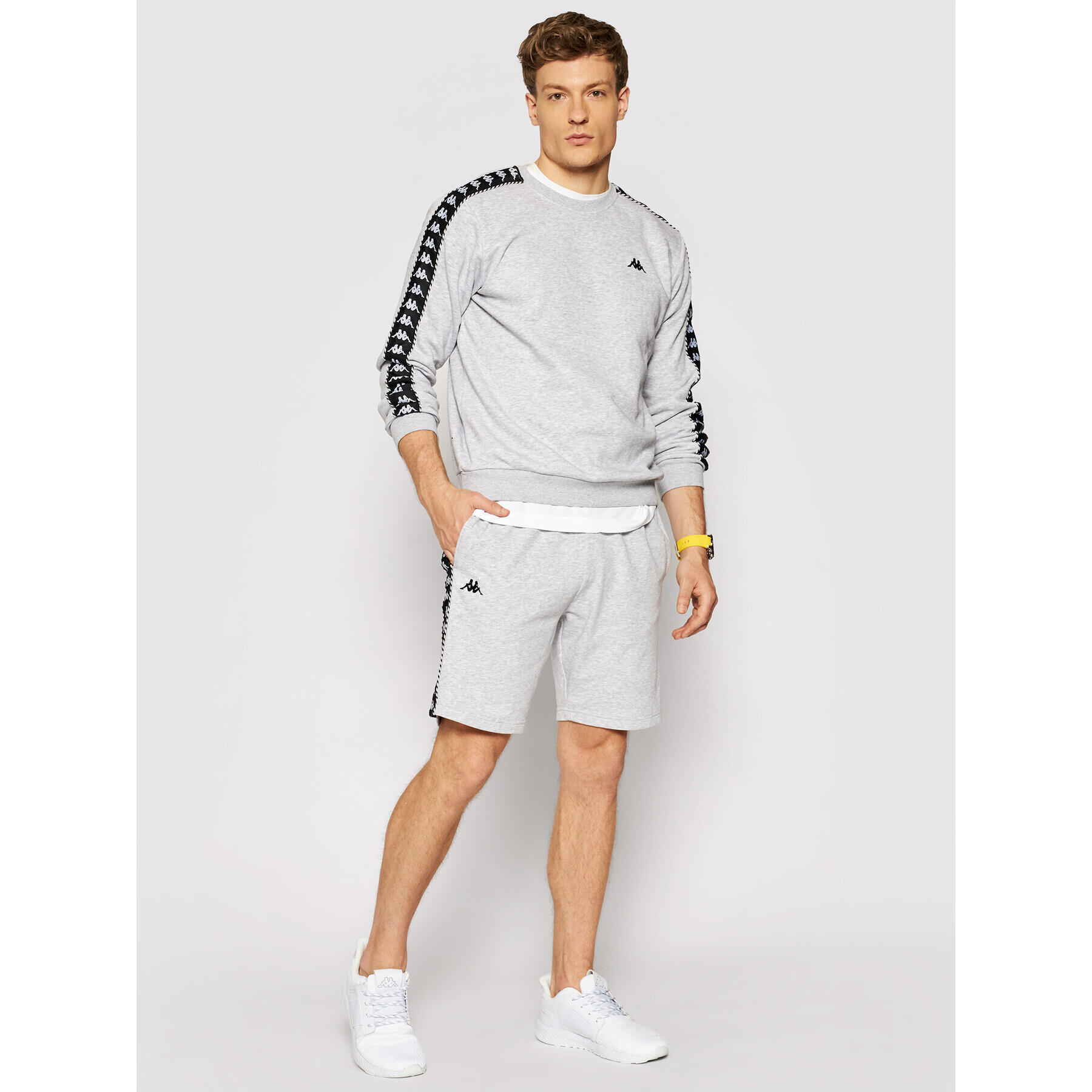 Kappa Pantaloni scurți sport 309013 Gri Regular Fit - Pled.ro