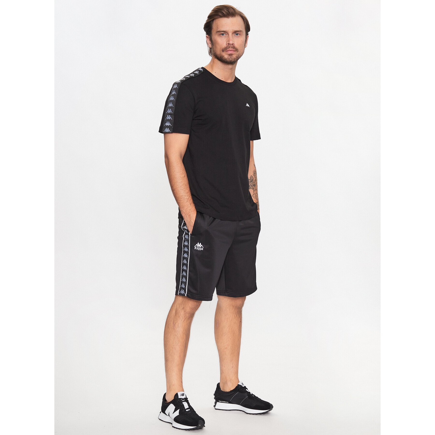 Kappa Pantaloni scurți sport 313019 Negru Regular Fit - Pled.ro