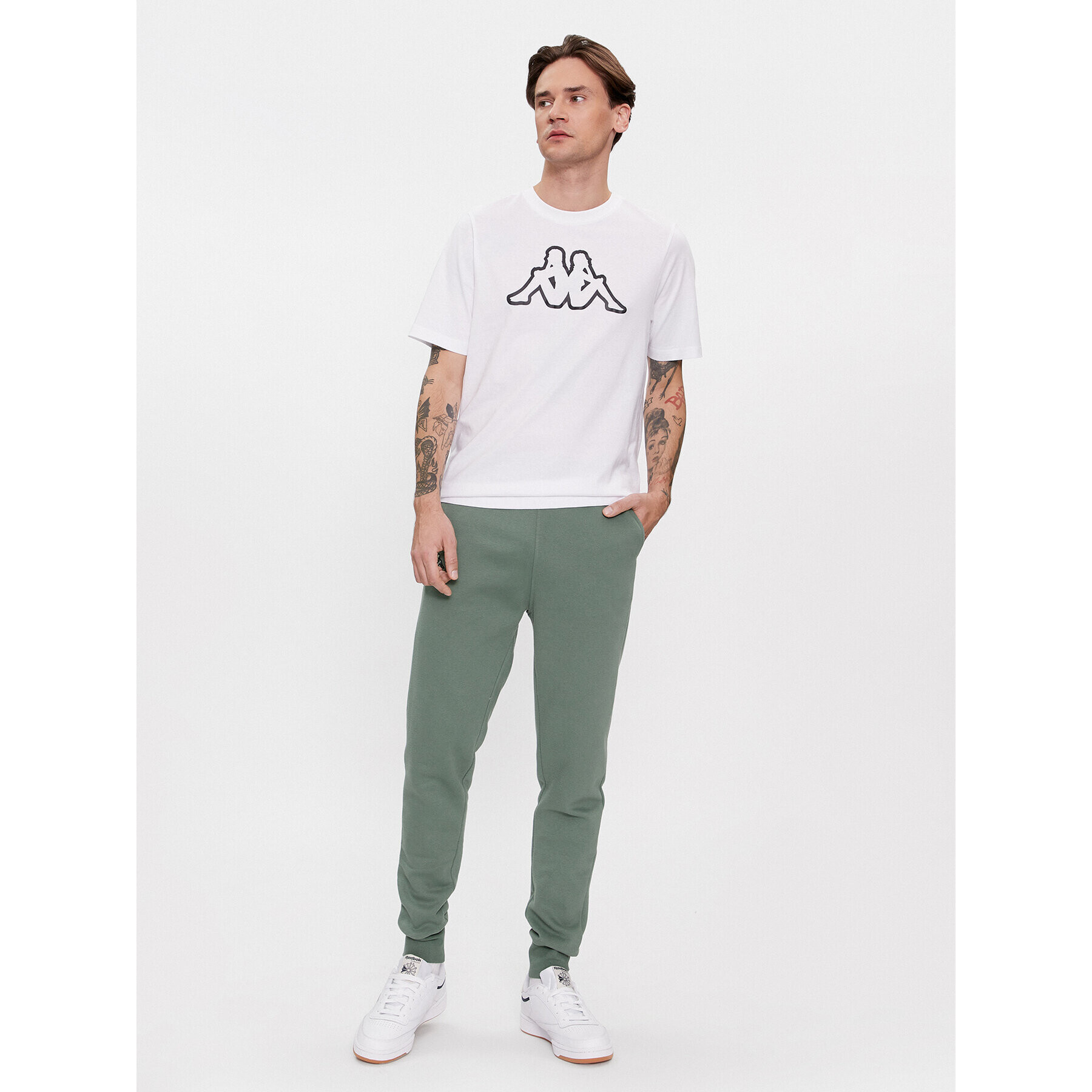 Kappa Pantaloni trening Zant 303MJC0 Verde Regular Fit - Pled.ro