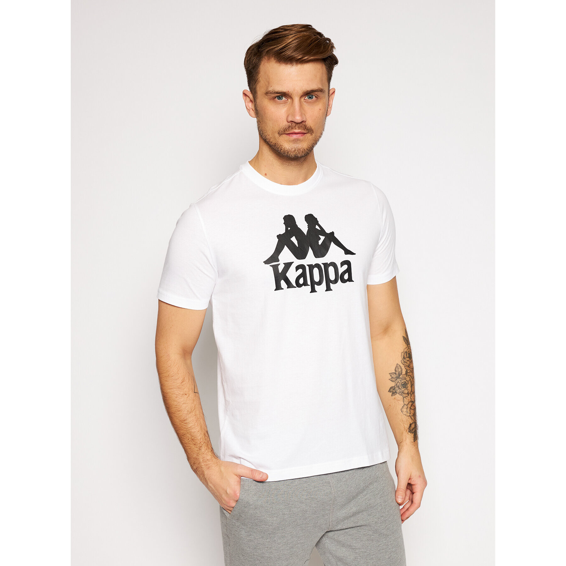 Kappa Tricou 303910 Alb Regular Fit - Pled.ro