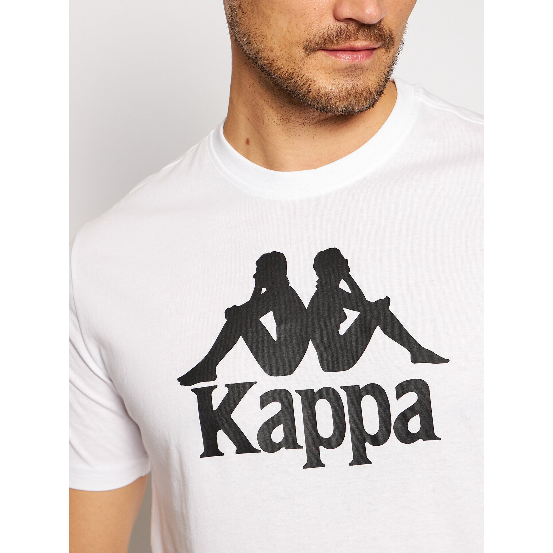 Kappa Tricou 303910 Alb Regular Fit - Pled.ro