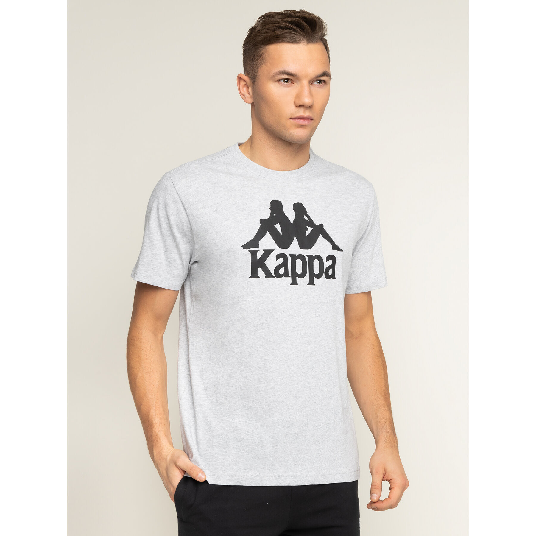 Kappa Tricou 303910 Gri Regular Fit - Pled.ro