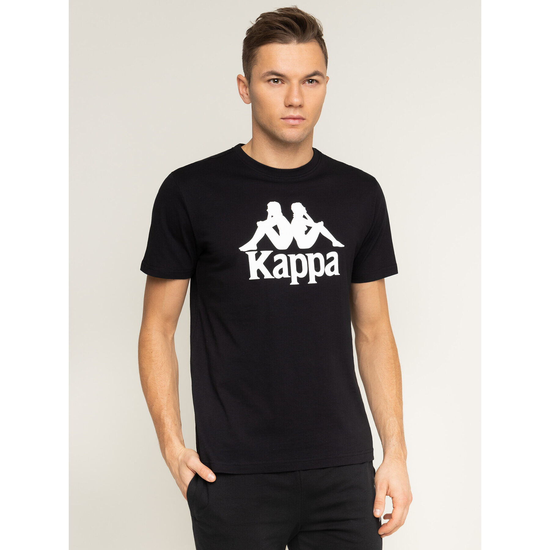 Kappa Tricou 303910 Negru Regular Fit - Pled.ro