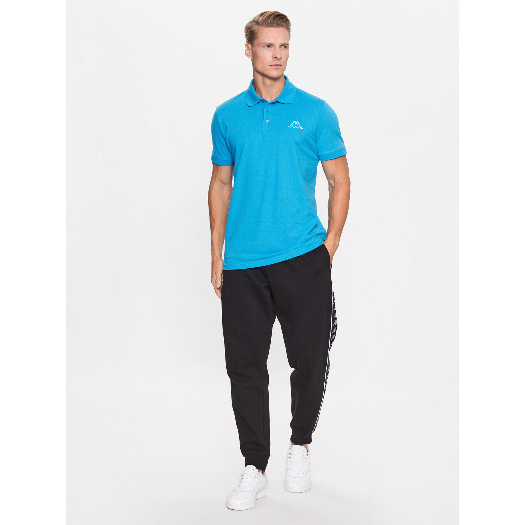 Kappa Tricou polo 303173 Albastru Regular Fit - Pled.ro