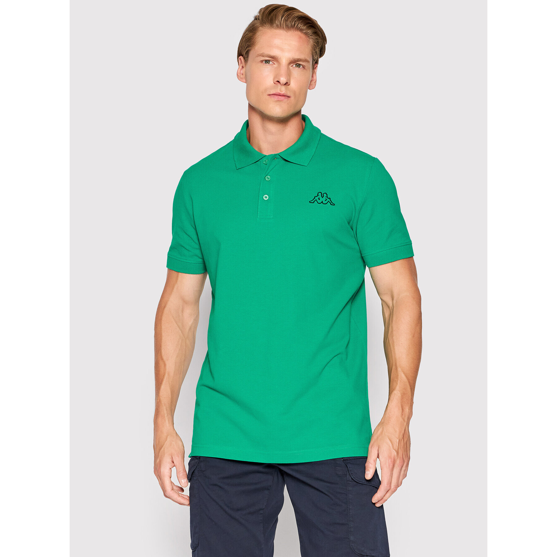 Kappa Tricou polo 303173NC Verde Regular Fit - Pled.ro