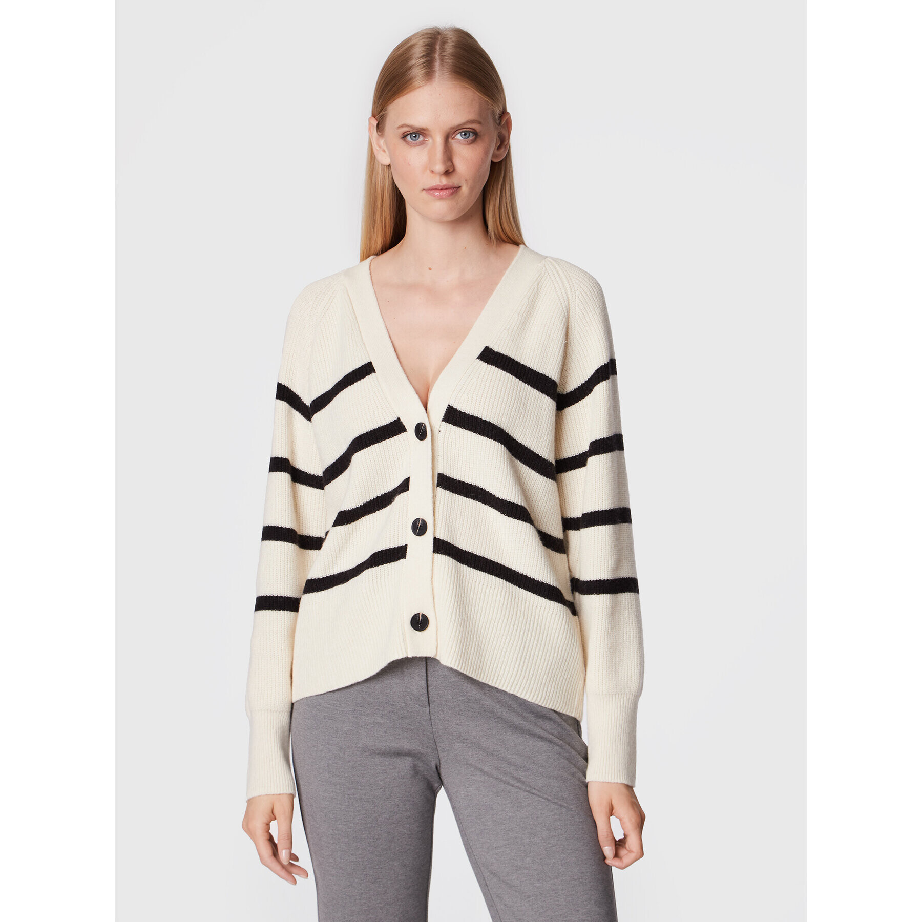 Karen by Simonsen Cardigan Danni 10103924 Bej Relaxed Fit - Pled.ro