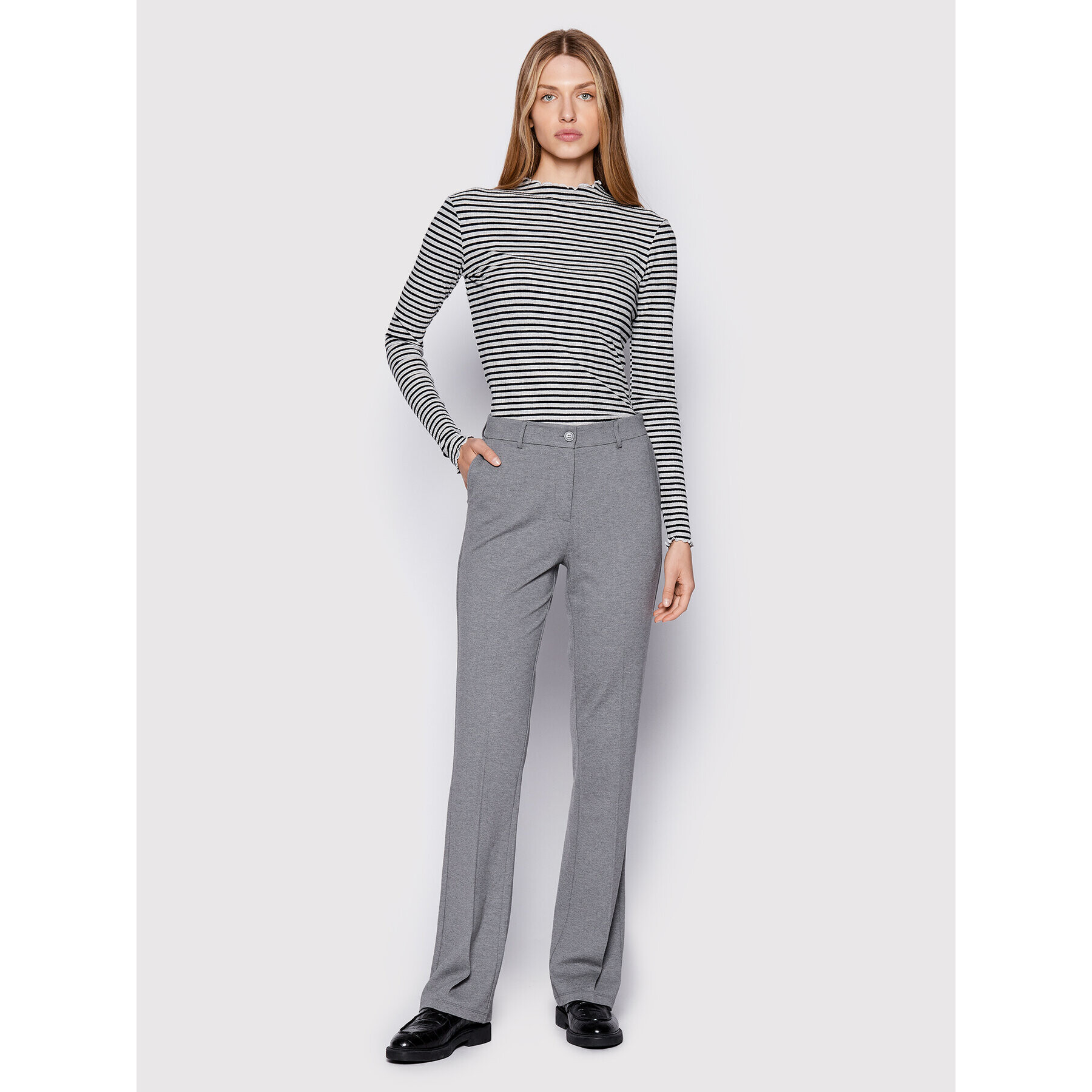 Karen by Simonsen Pantaloni din material Caro 10102013 Gri Regular Fit - Pled.ro