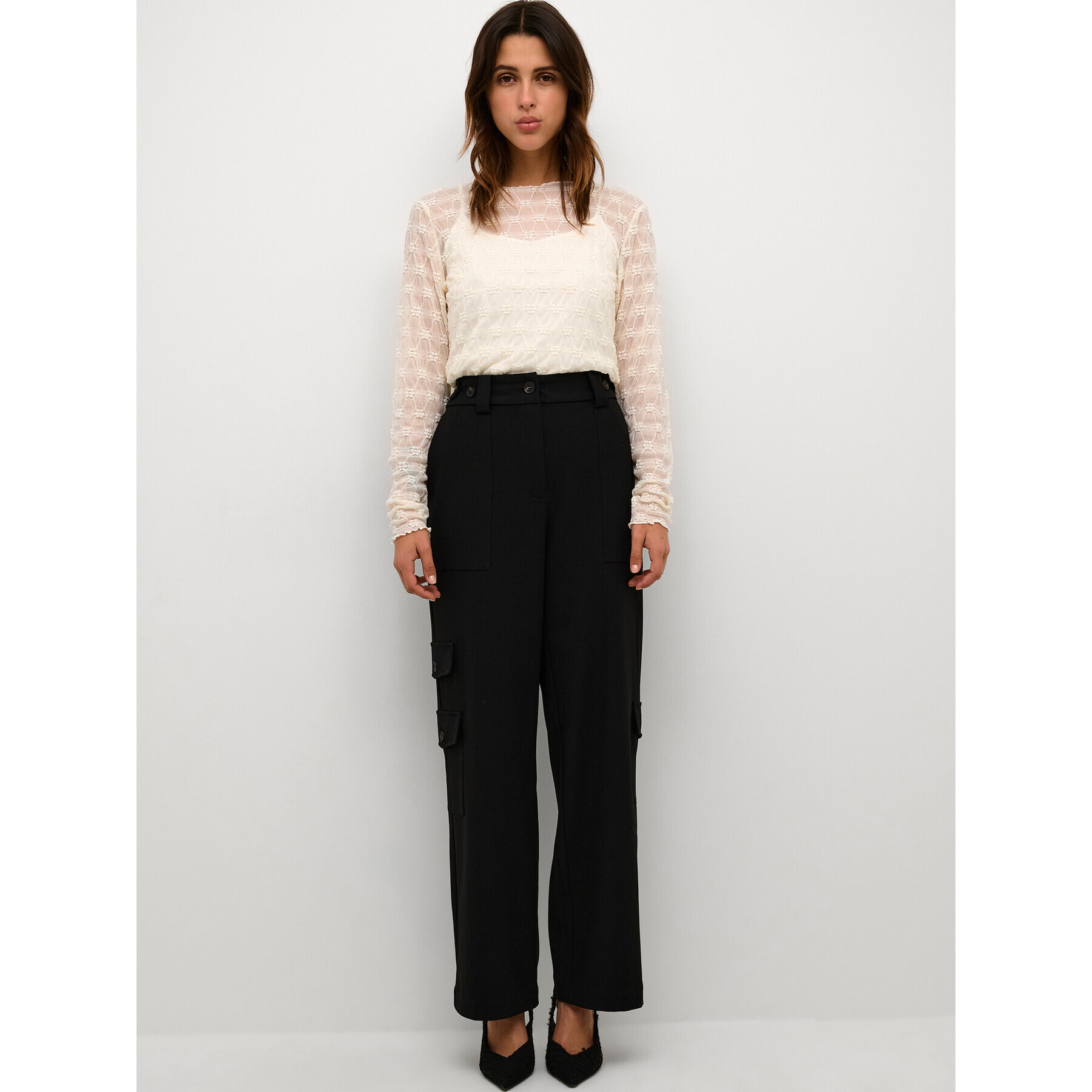 Karen by Simonsen Pantaloni din material Kristelkb 10104547 Negru Classic Fit - Pled.ro