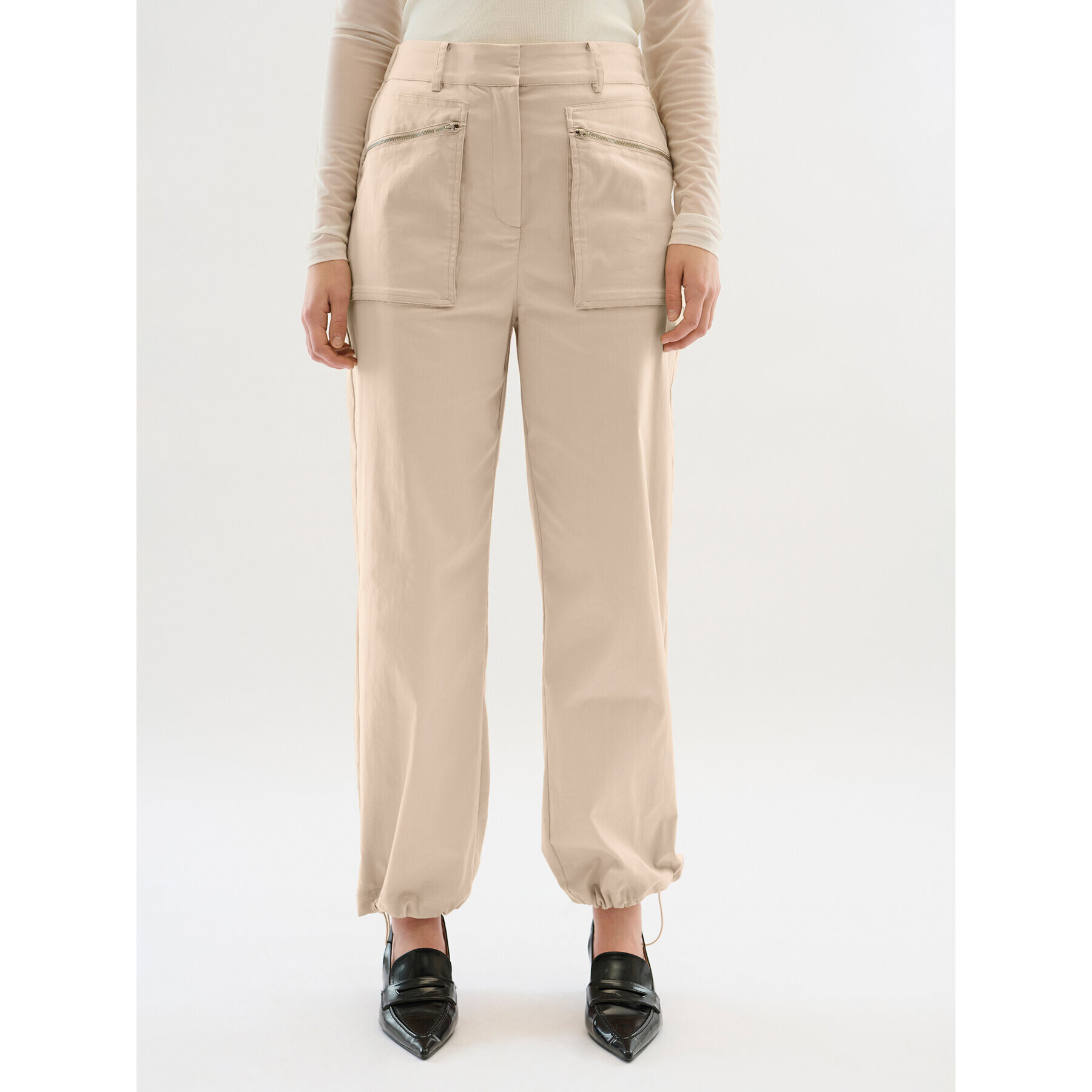 Karen by Simonsen Pantaloni din material Maddie 10104748 Bej Relaxed Fit - Pled.ro