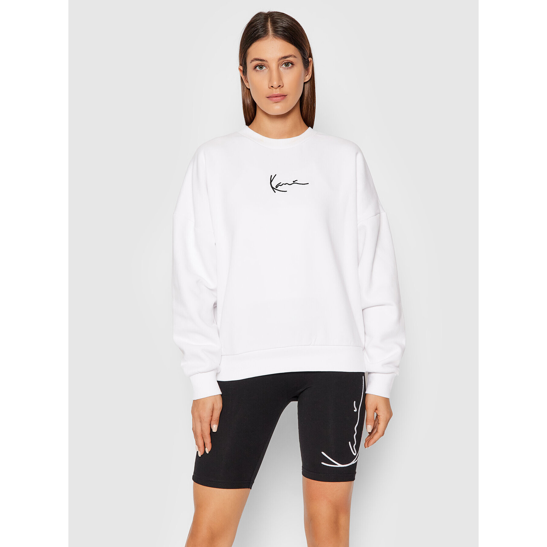 Karl Kani Bluză Small Signature Crew 6129361 Alb Relaxed Fit - Pled.ro