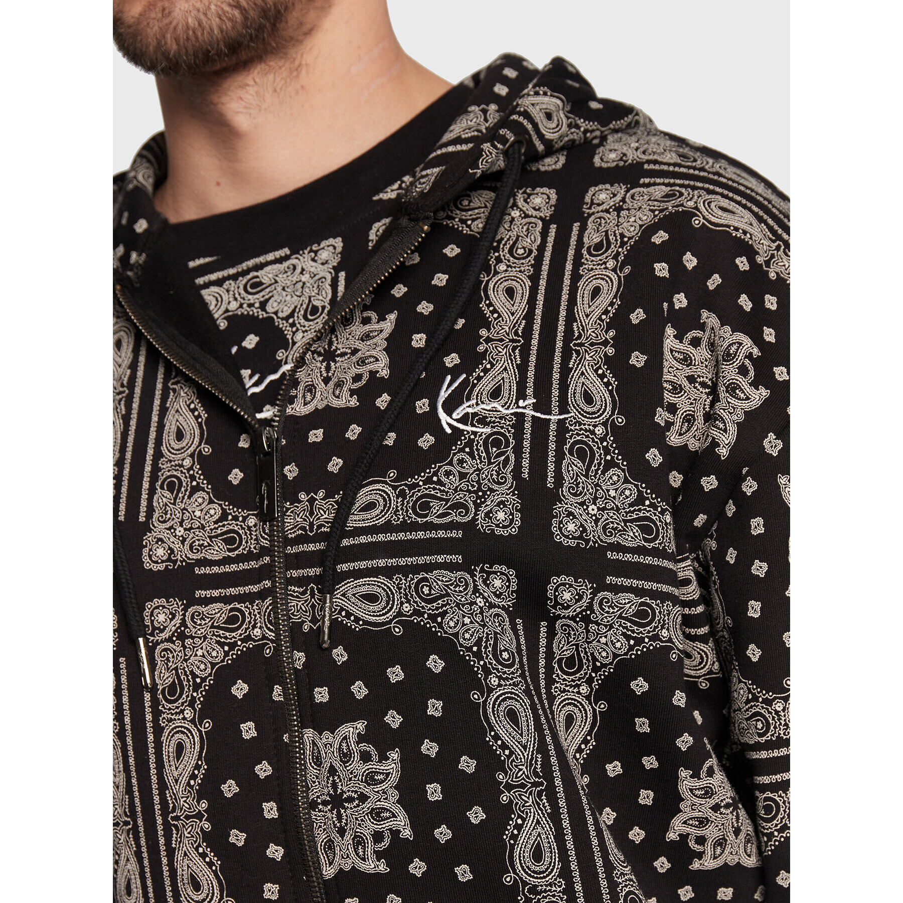 Karl Kani Bluză Chest Signature Paisley 6028221 Negru Relaxed Fit - Pled.ro