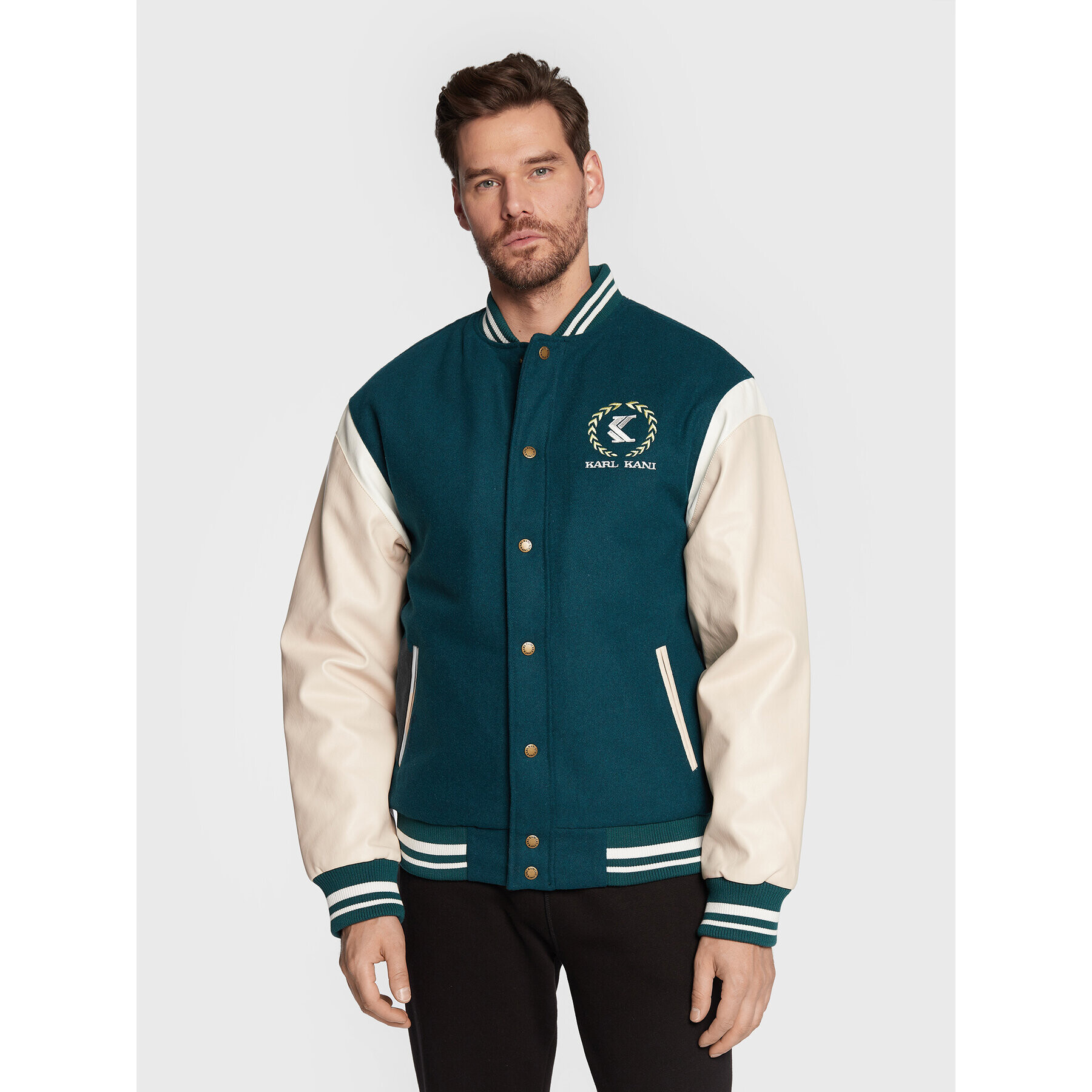 Karl Kani Geacă bomber Retro Emblem Collage 6085174 Verde Regular Fit - Pled.ro