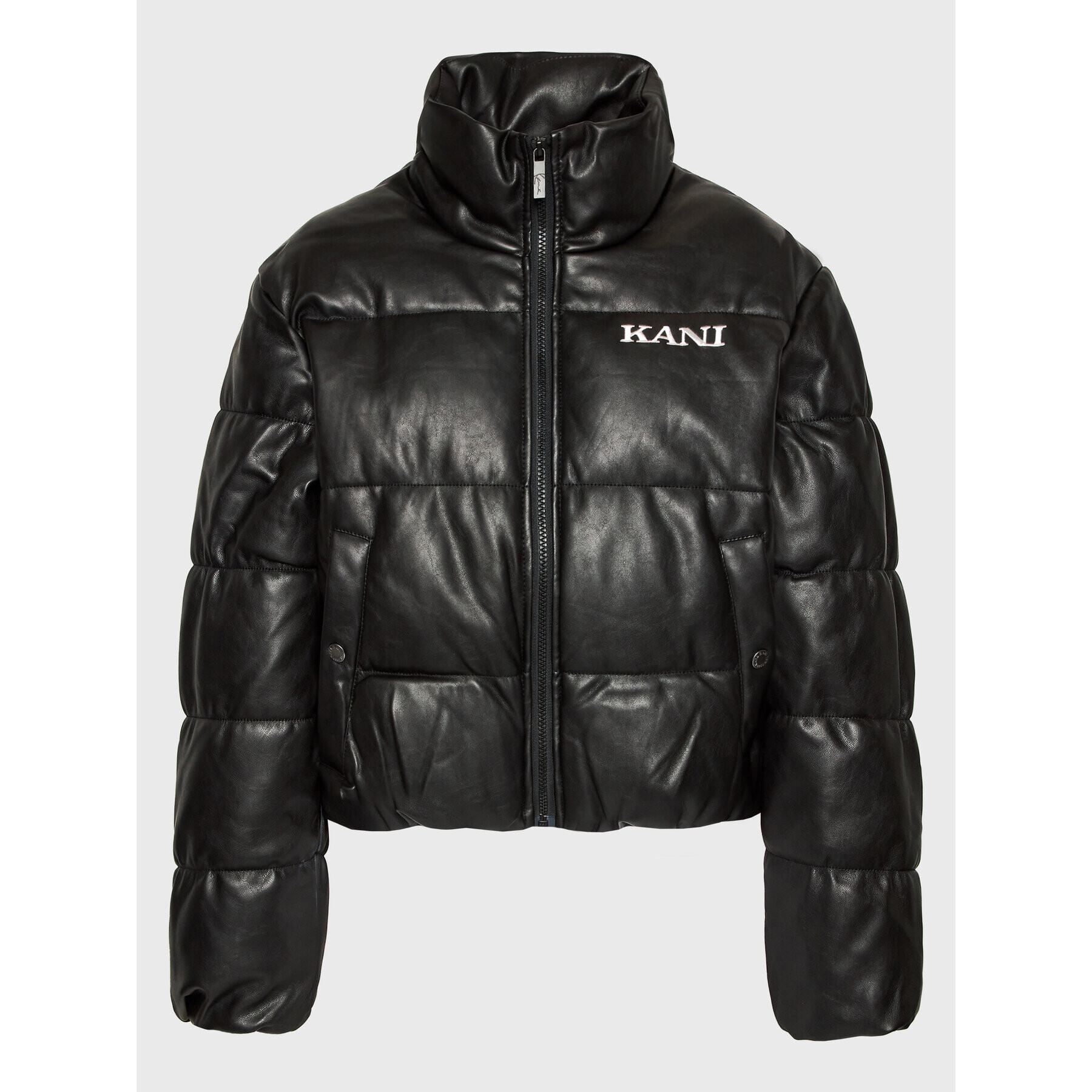 Karl Kani Geacă din imitație de piele Retro 6176503 Negru Regular Fit - Pled.ro