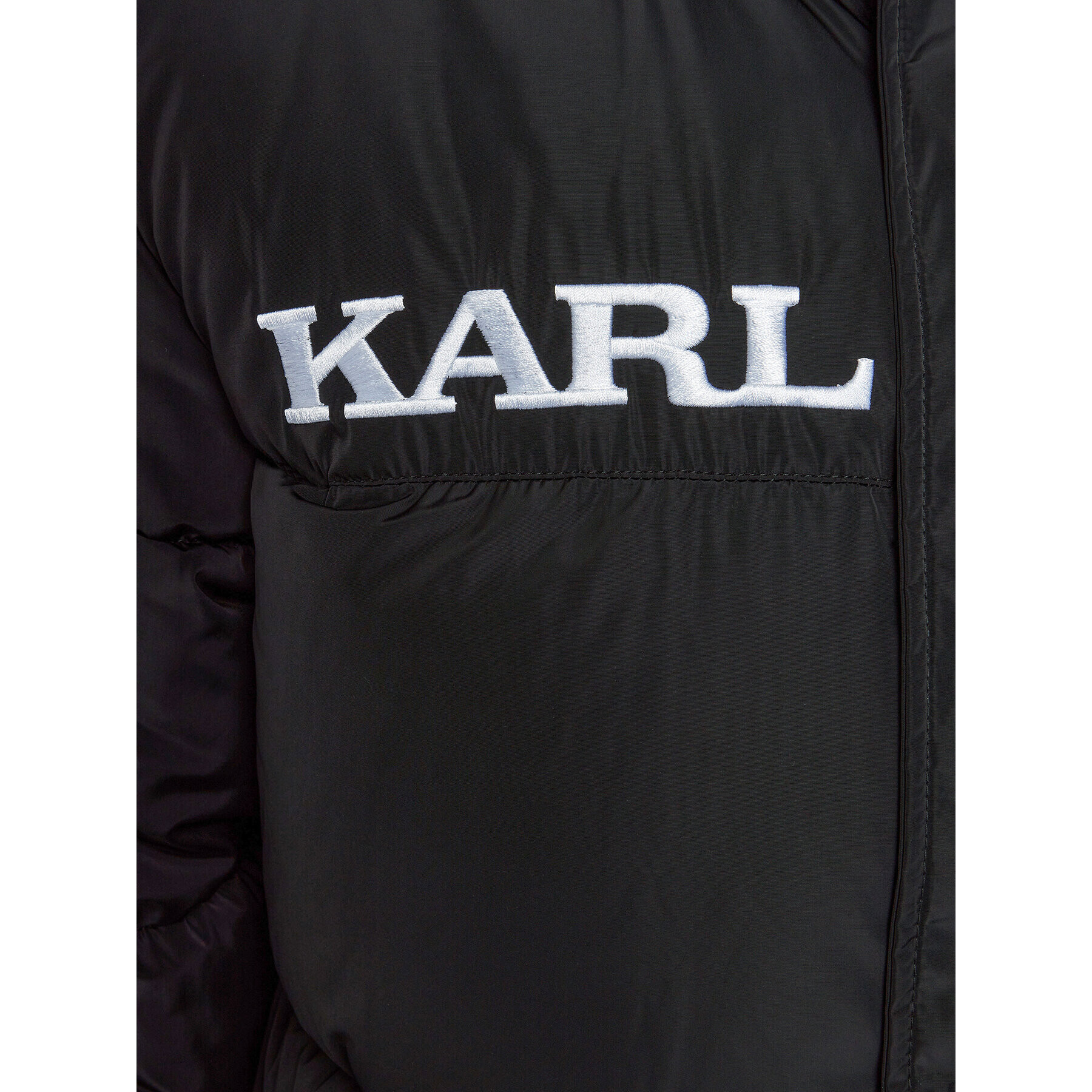 Karl Kani Geacă din puf Retro Hooded Long 6076016 Negru Regular Fit - Pled.ro