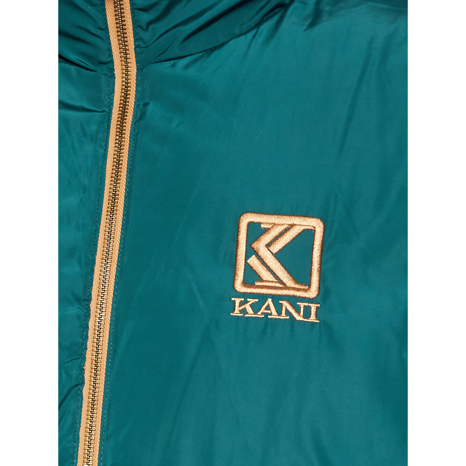 Karl Kani Geacă din puf Retro Reversible Corduroy Flower 6076831 Verde Regular Fit - Pled.ro