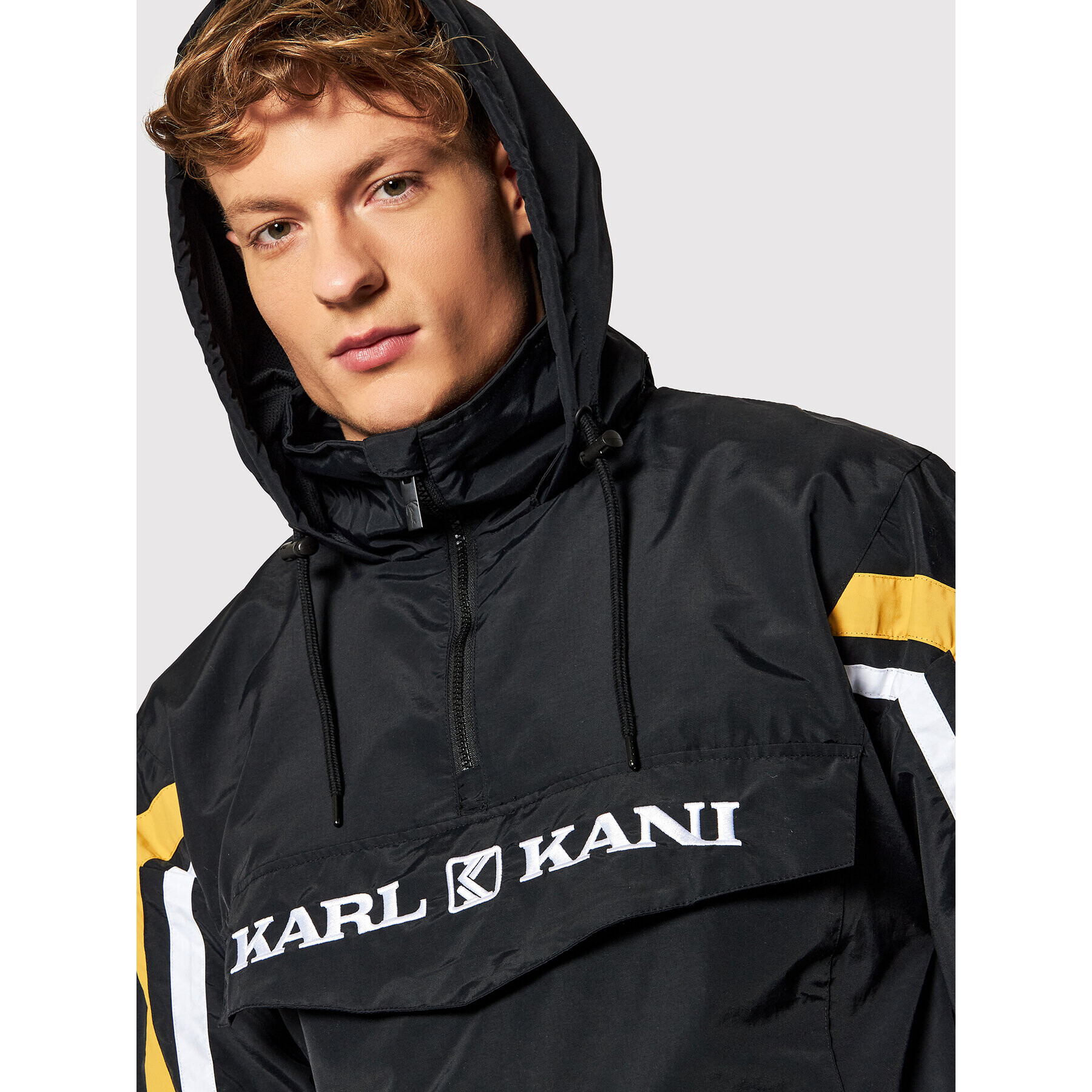 Karl Kani Geacă fără fermoar Retro Block 6084019 Negru Regular Fit - Pled.ro