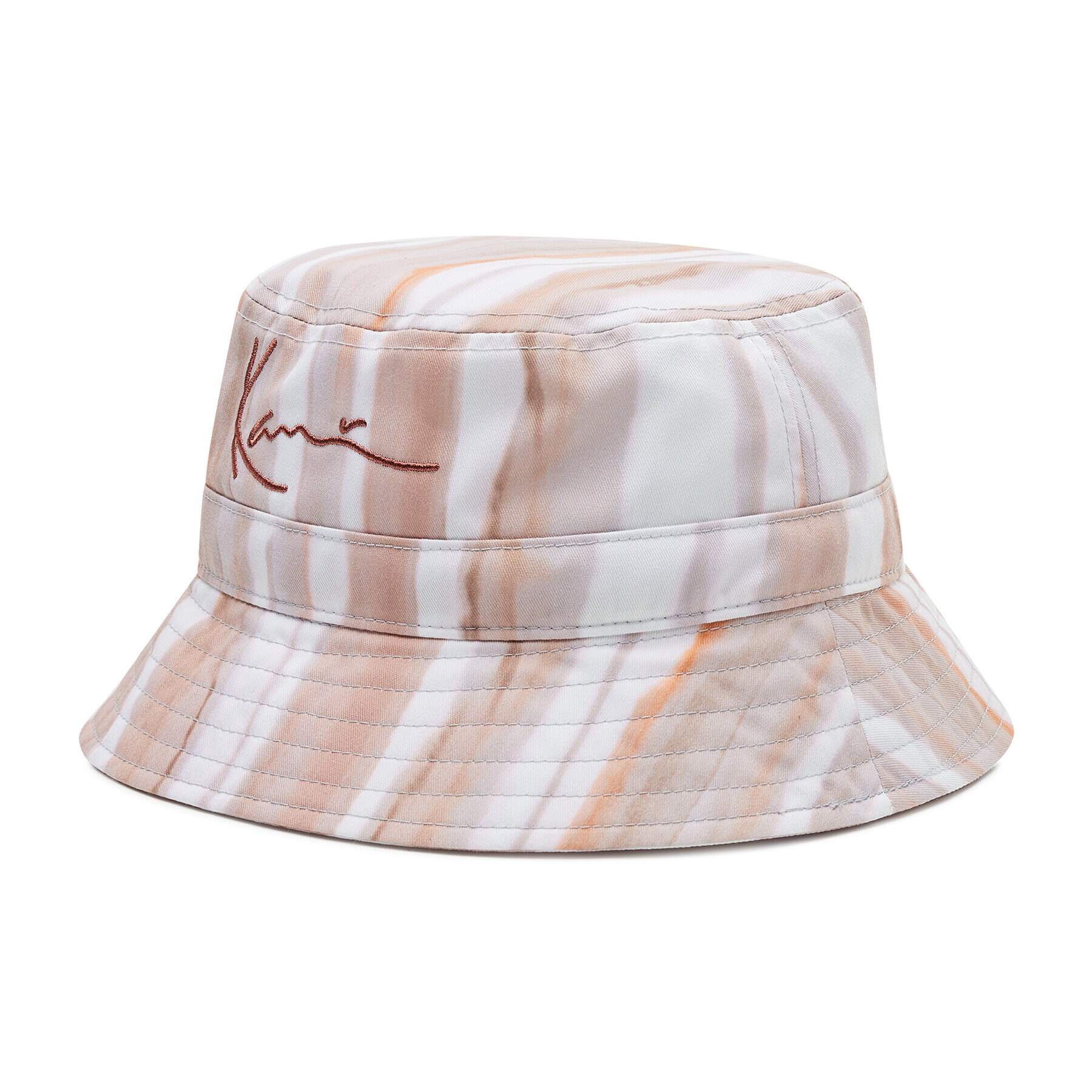 Karl Kani Pălărie Signature Tie Dye Stripe Bucket Hat 7015485 Bej - Pled.ro