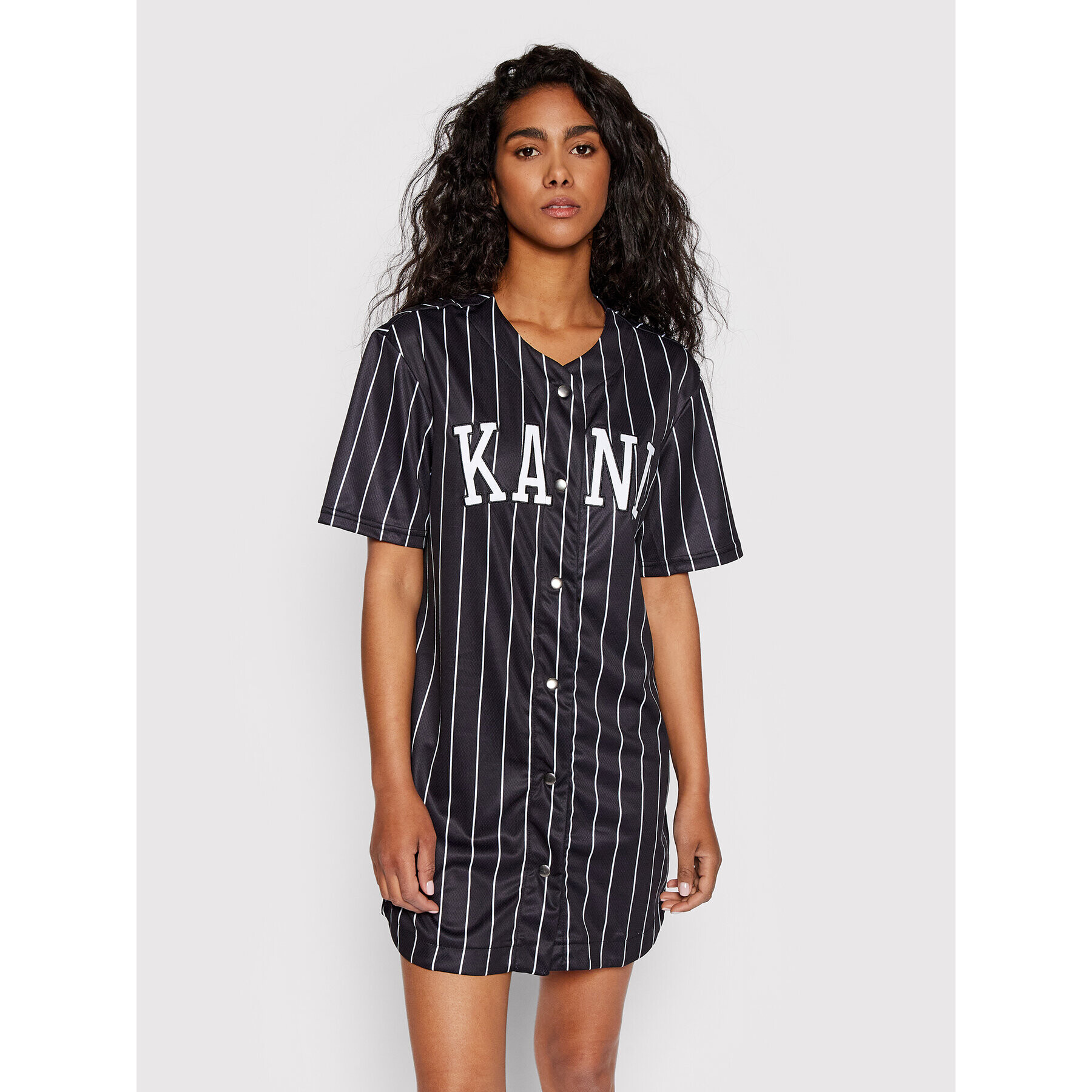 Karl Kani Rochie de zi College Pinstripe Baseball 6160577 Negru Regular Fit - Pled.ro