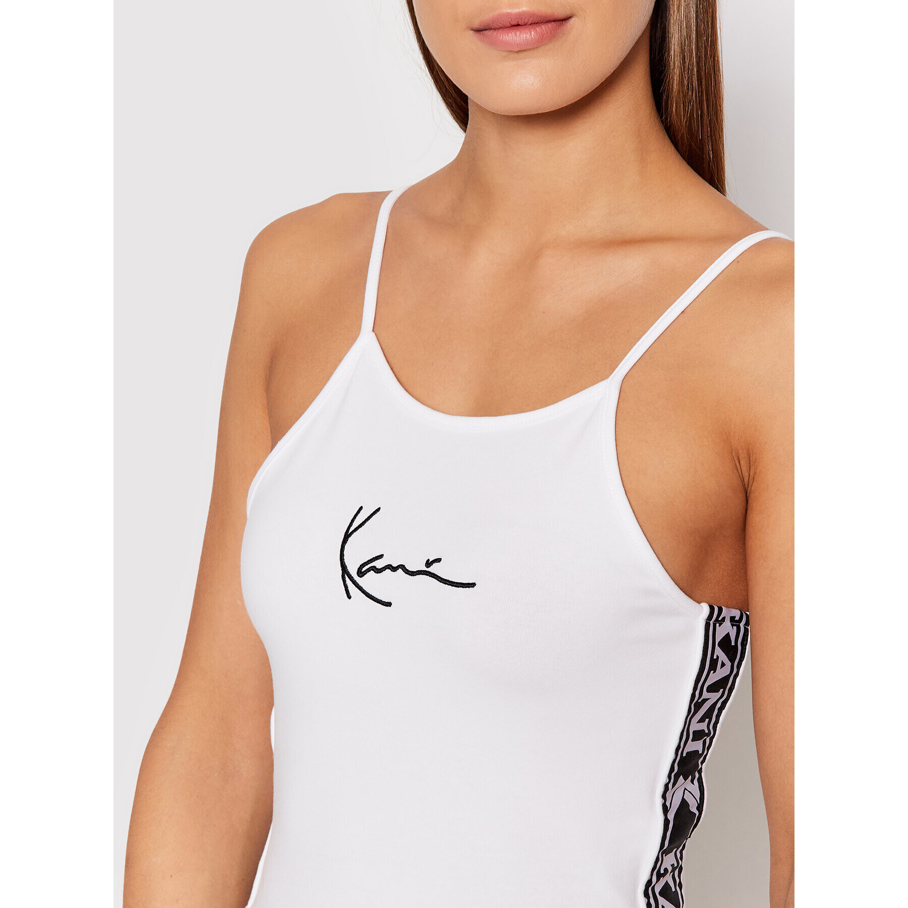 Karl Kani Top Small Signature Tape 6137010 Alb Cropped Fit - Pled.ro